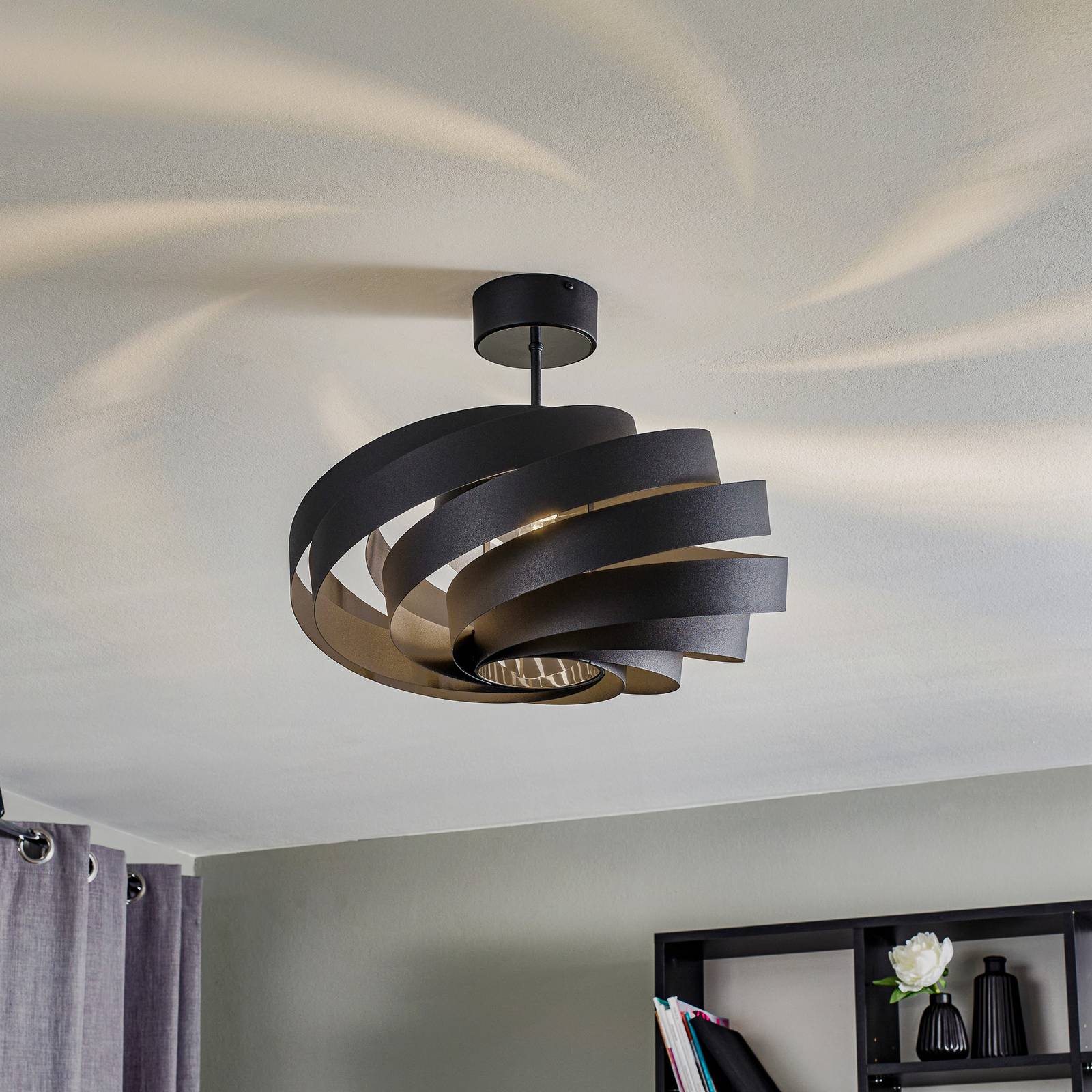 Taklampa Vento svart Ø 50 cm