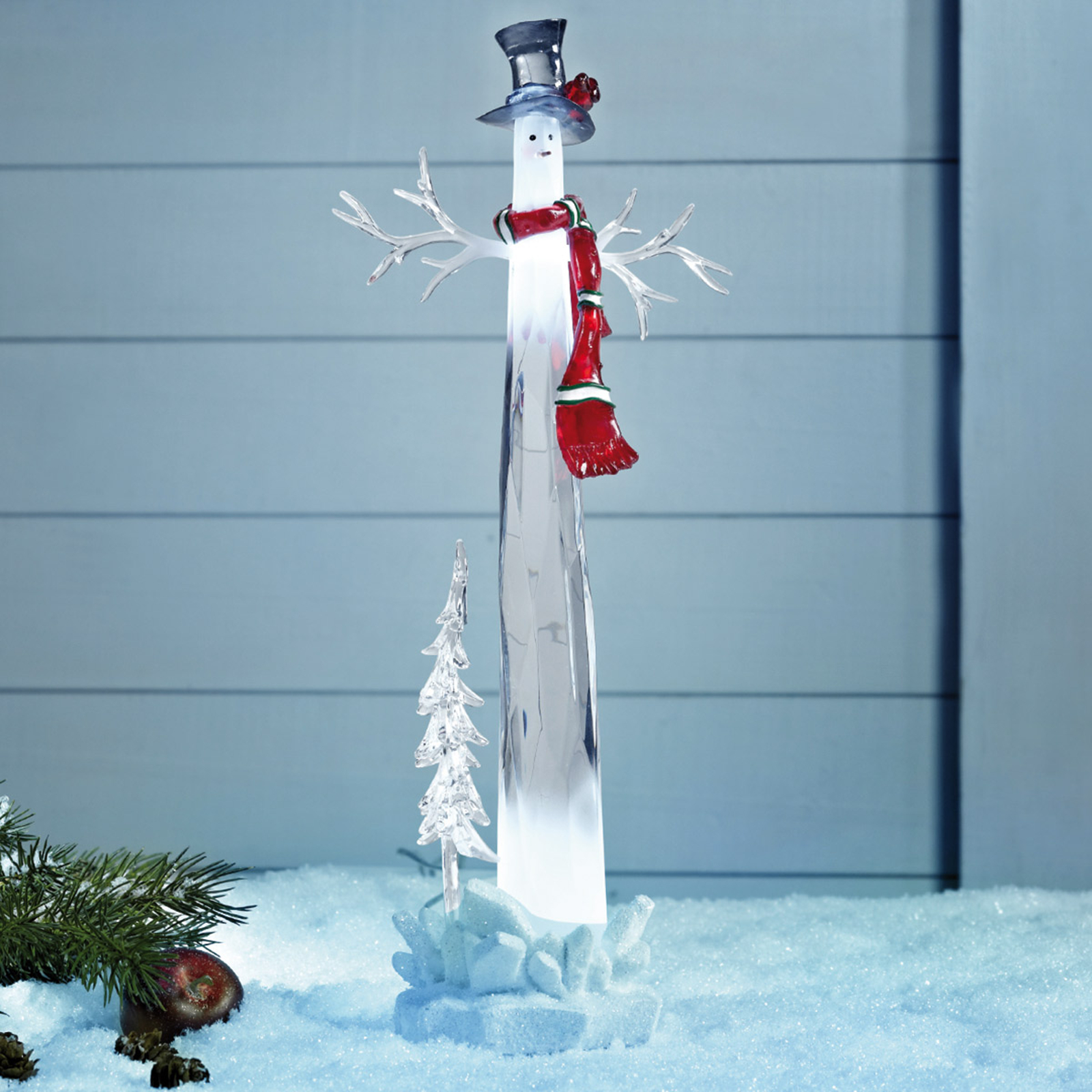 Dekorativ LED-snögubbe Dumle 34 cm