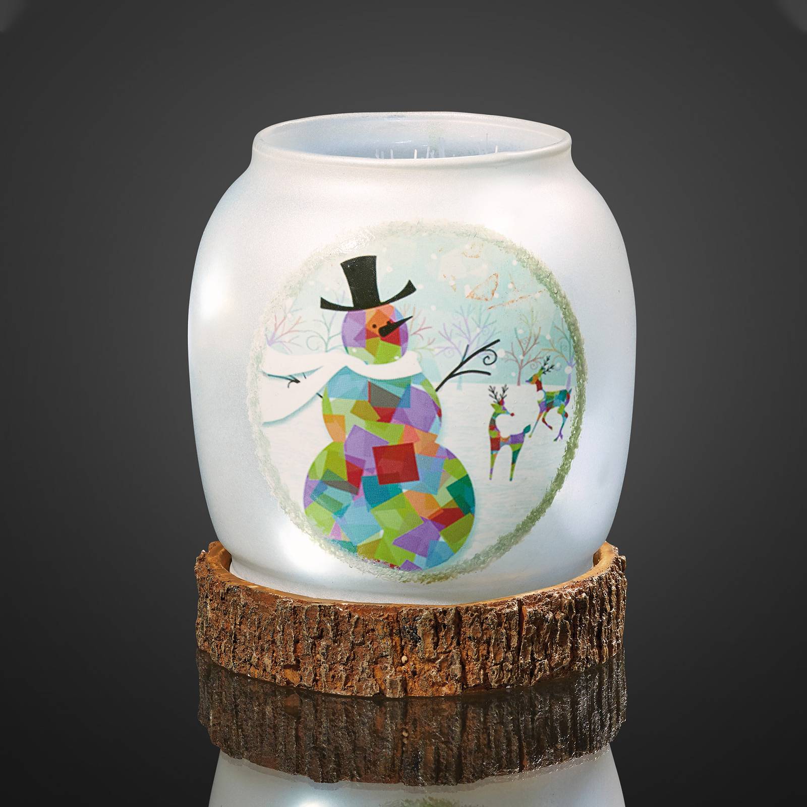 LED-glasvas Snögubbe, batteridriven