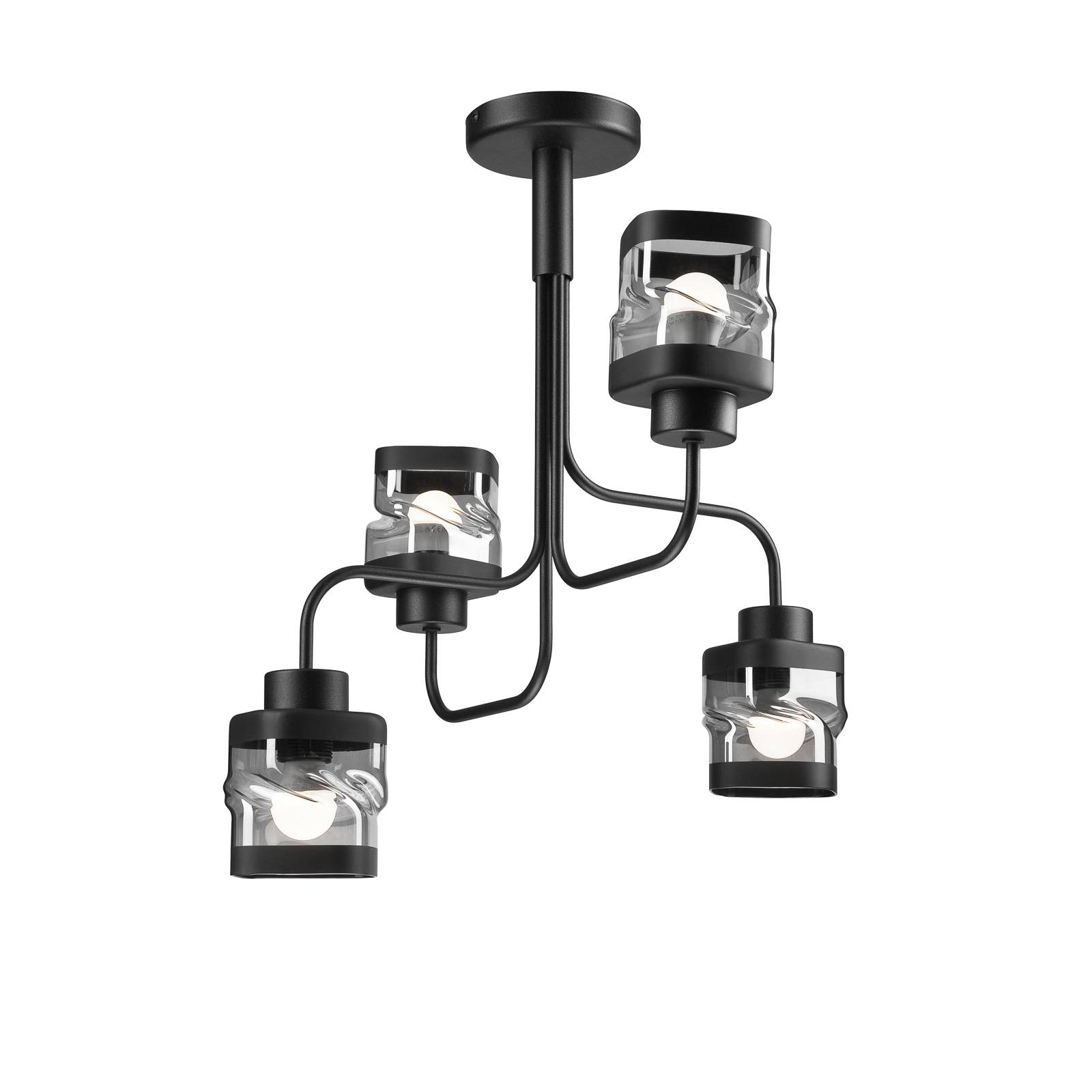 Taklampa Thor, 4 lampor, svart