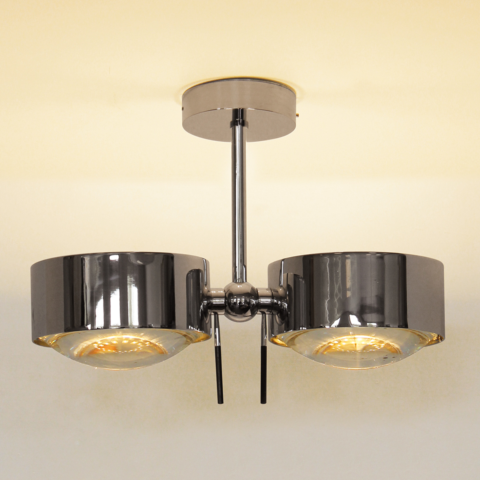 2 ljuskällor Taklampa PUK SIDES, förkromad, 10 cm