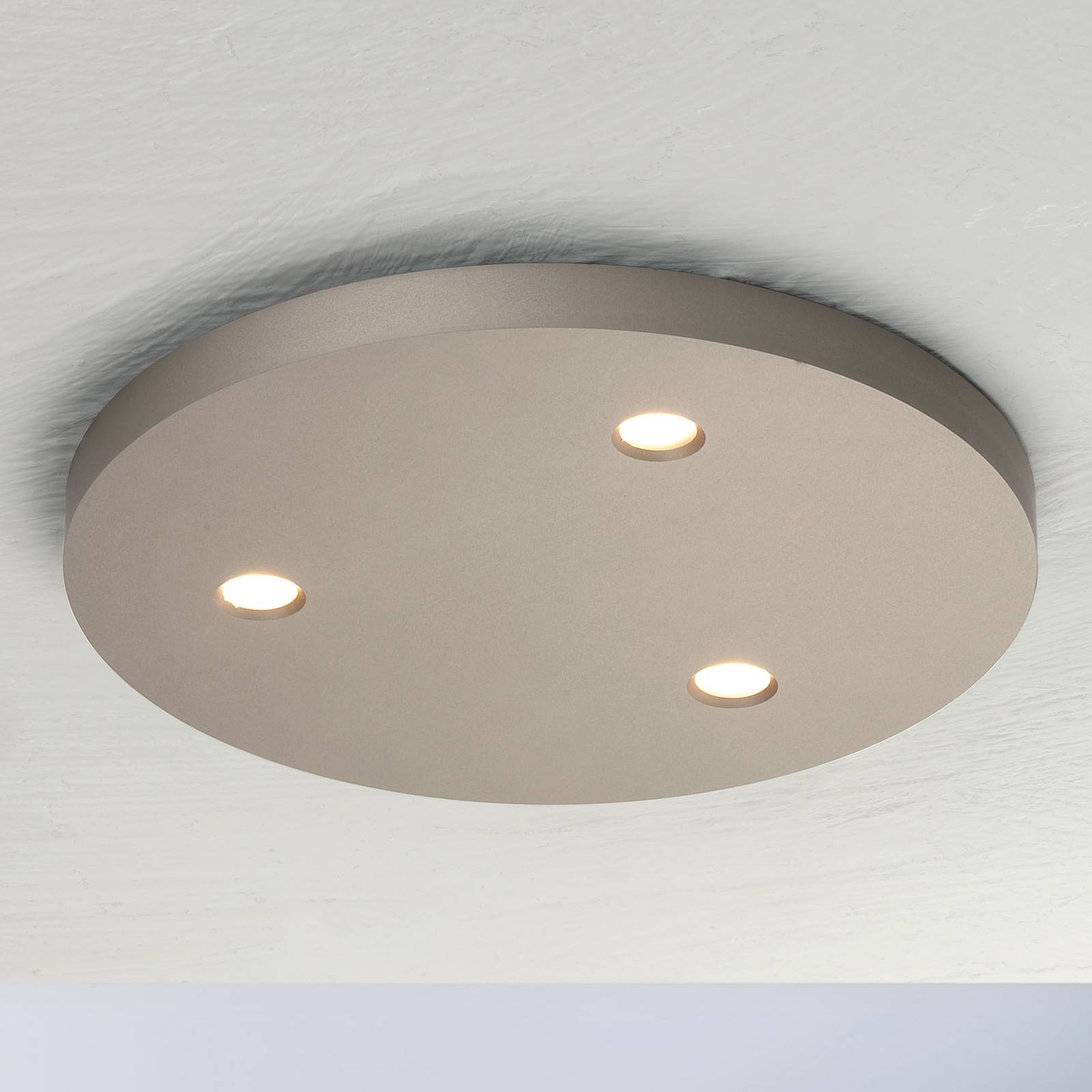 Bopp Close LED-taklampa 3 lampor rund mullvadsgrå