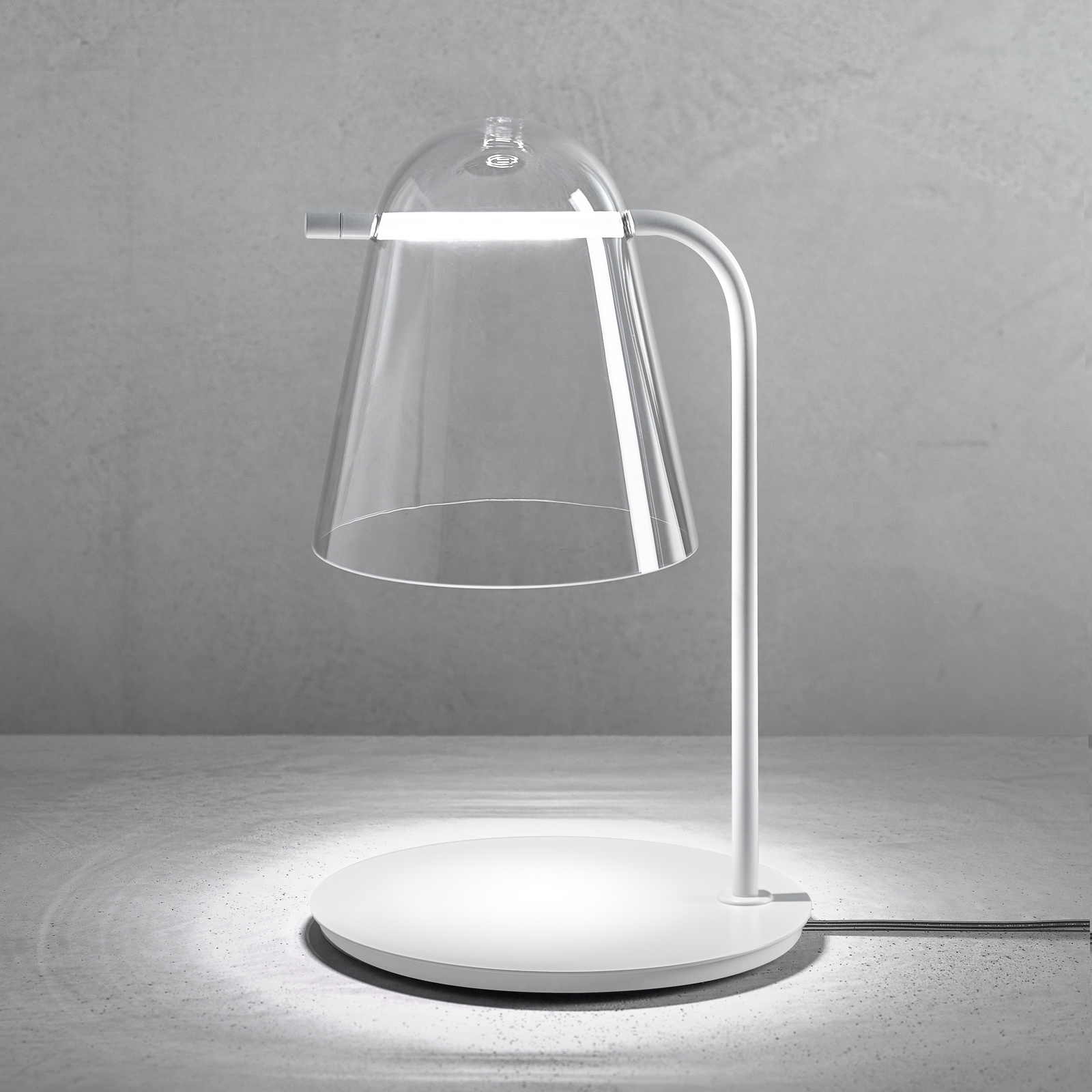 Prandina Sino T3 LED-bordslampa klar/matt vit