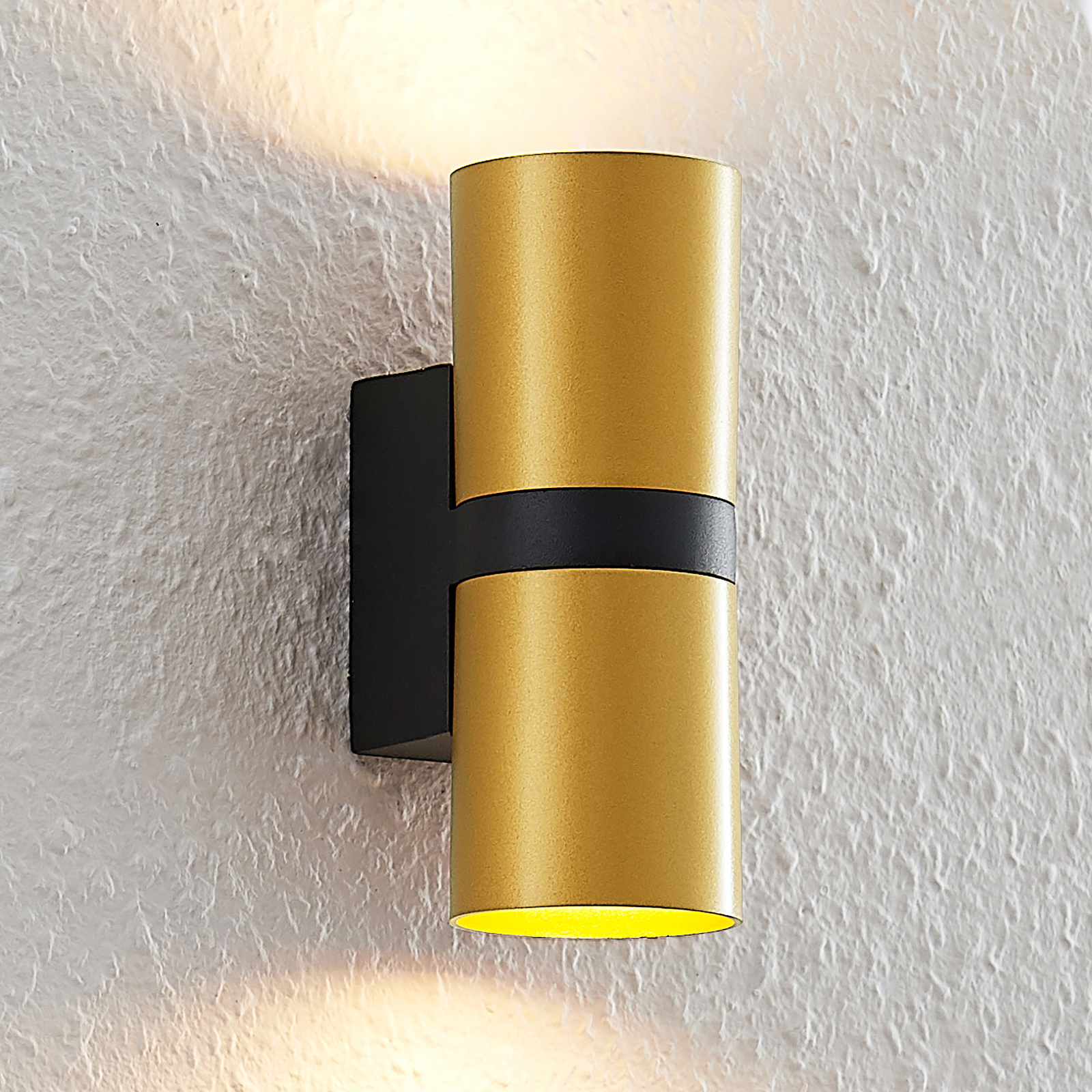 Arcchio Arsa vägglampa, 2 lampor, guld
