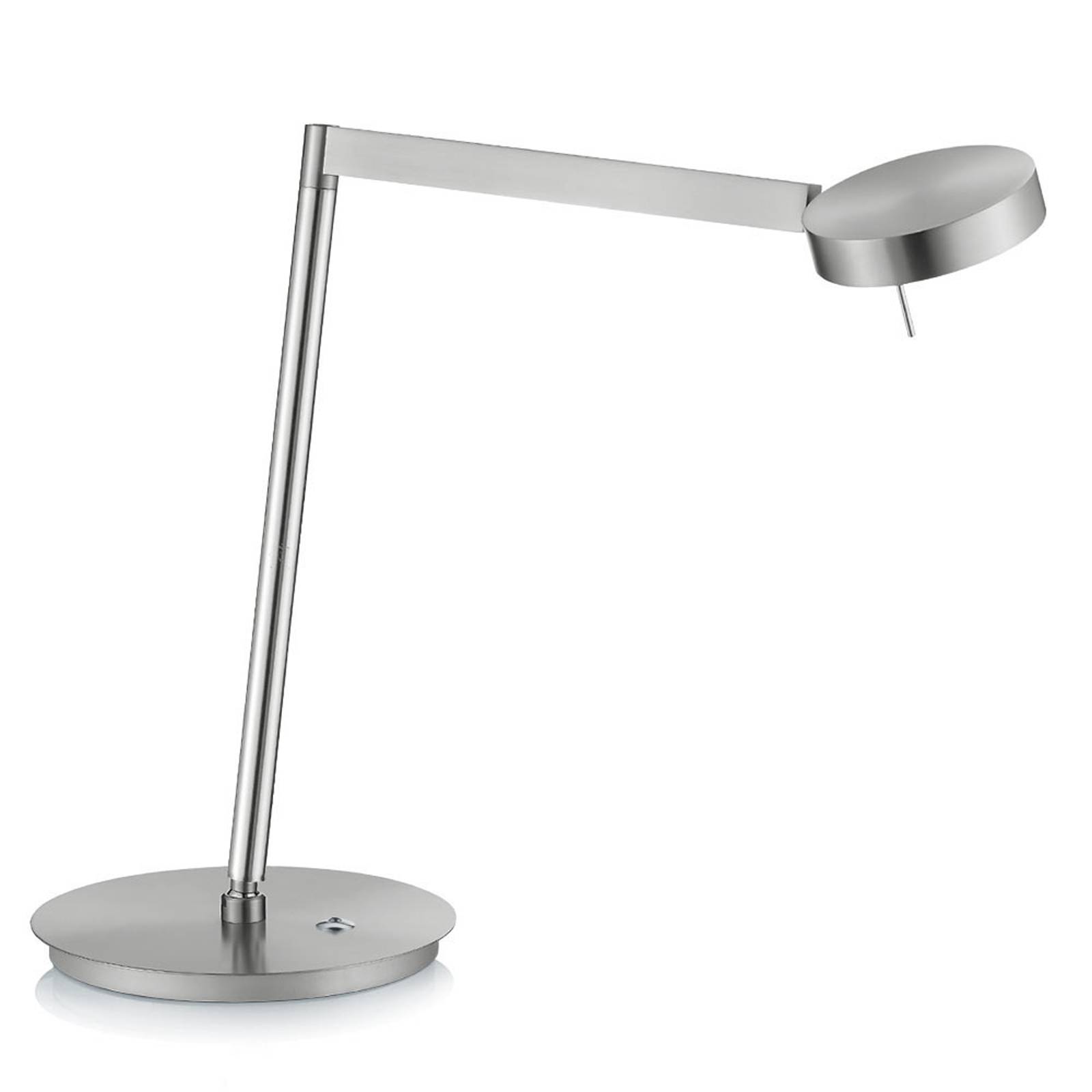 Med knappdimmer - LED-bordslampa Reading, nickel