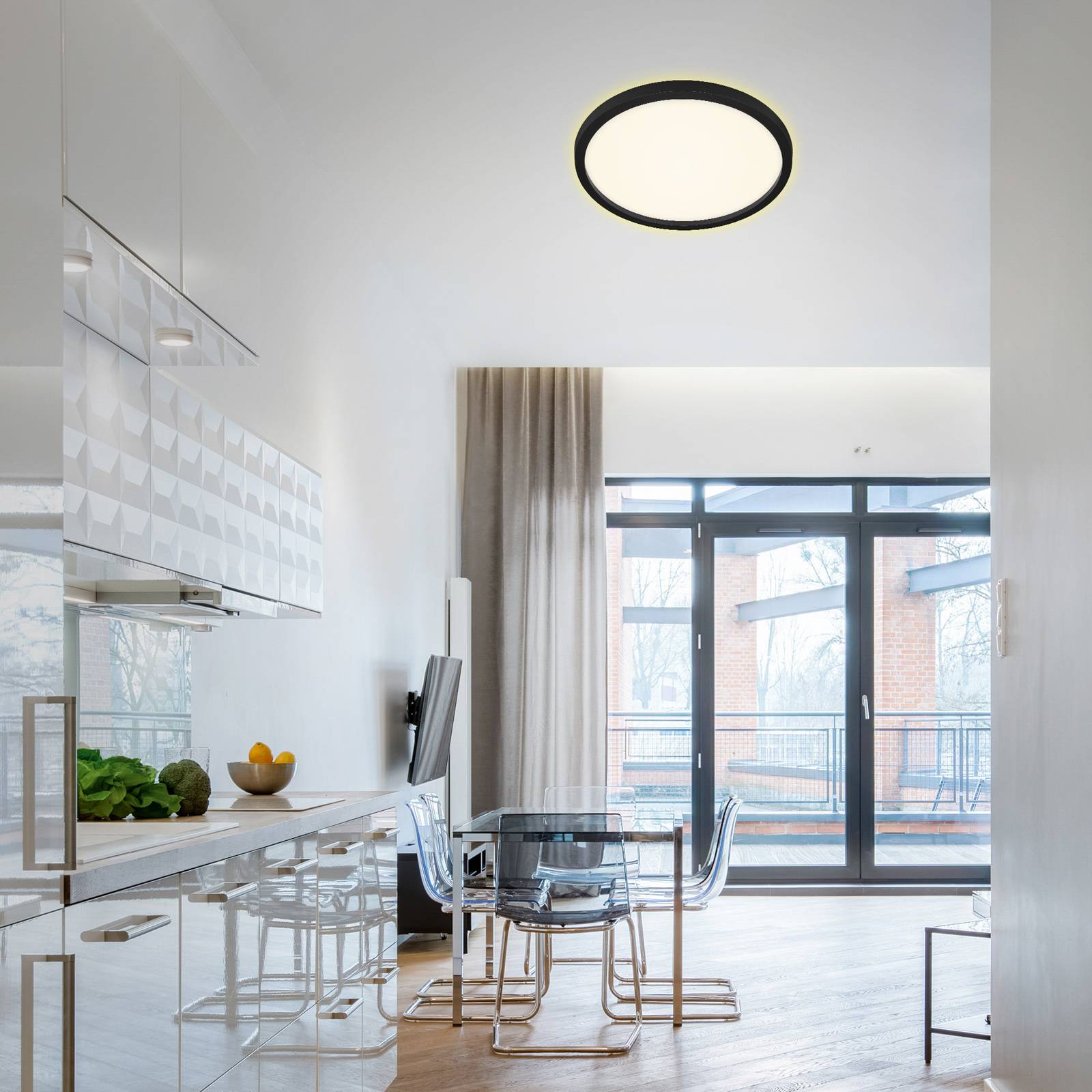 LED-taklampa 7363, Ø 42 cm, svart