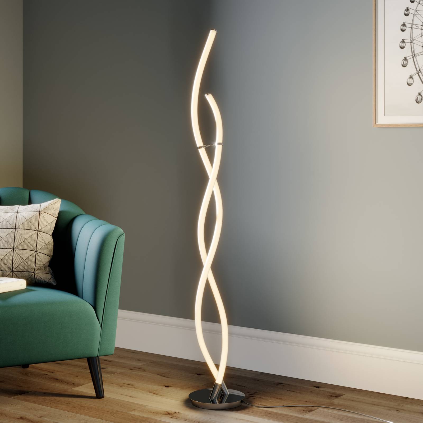 Lucande Wewa LED-golvlampa, med dimmer
