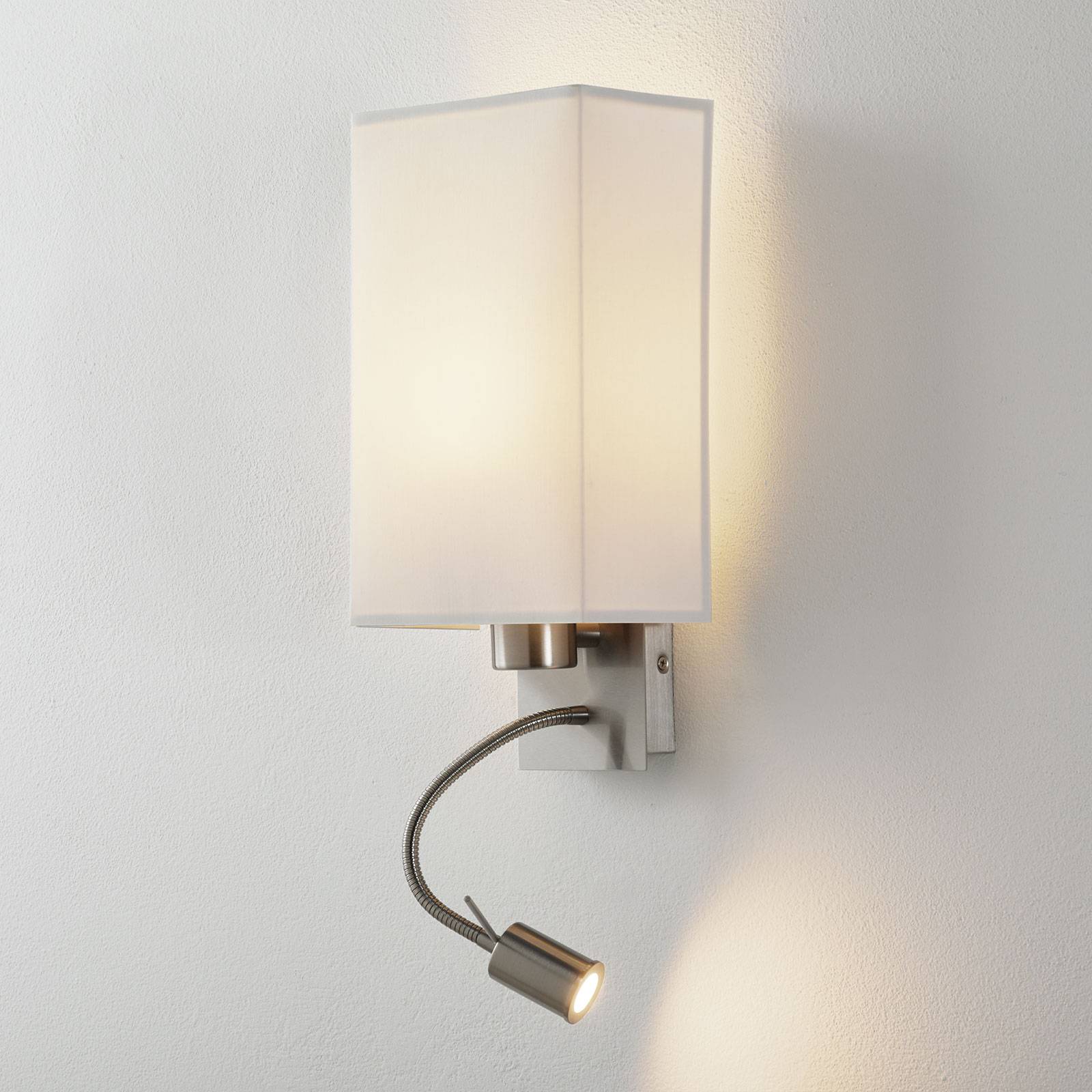 Lucande Patrik vägglampa läslampa kantig vit