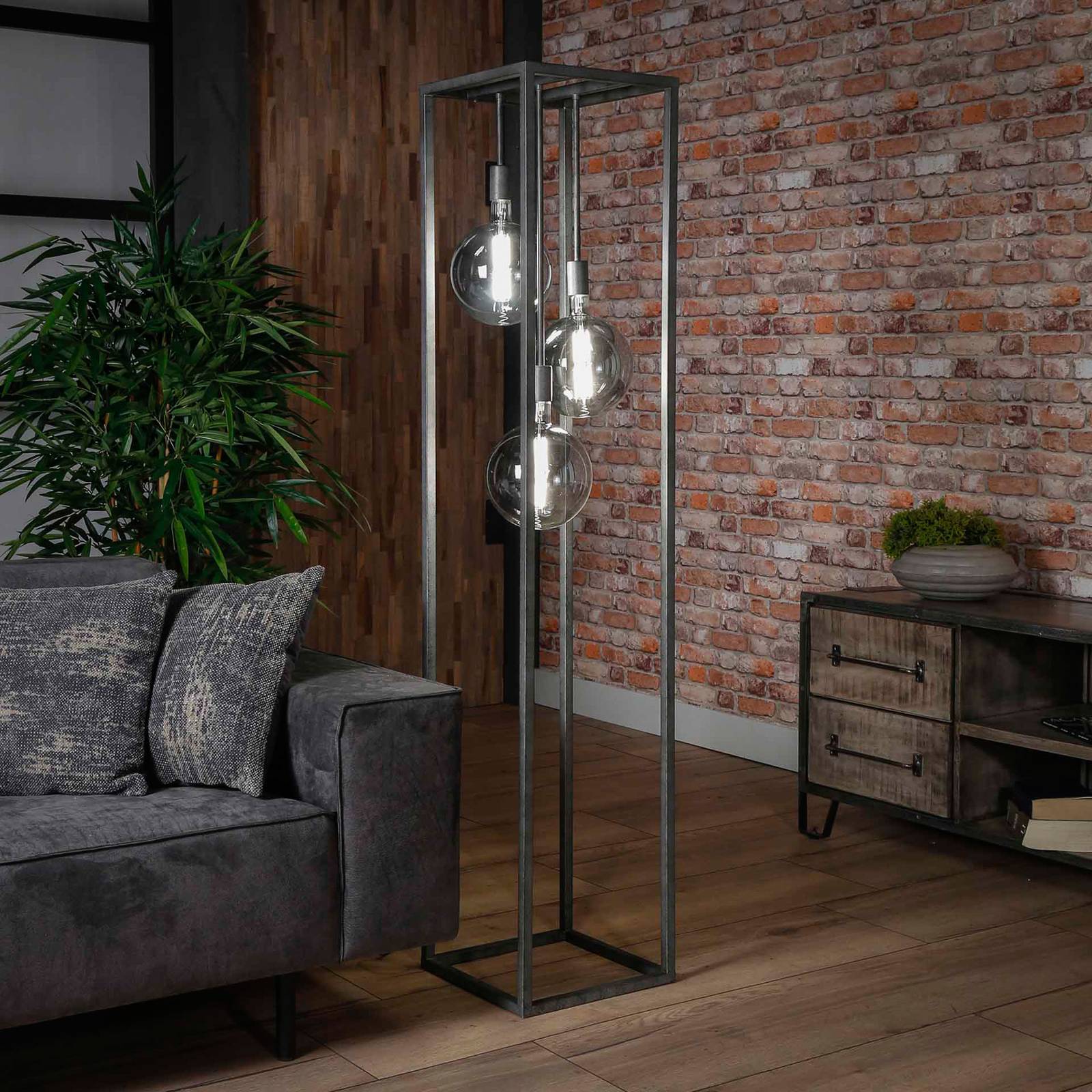 Golvlampa Skyframe i ramform, 3 lampor