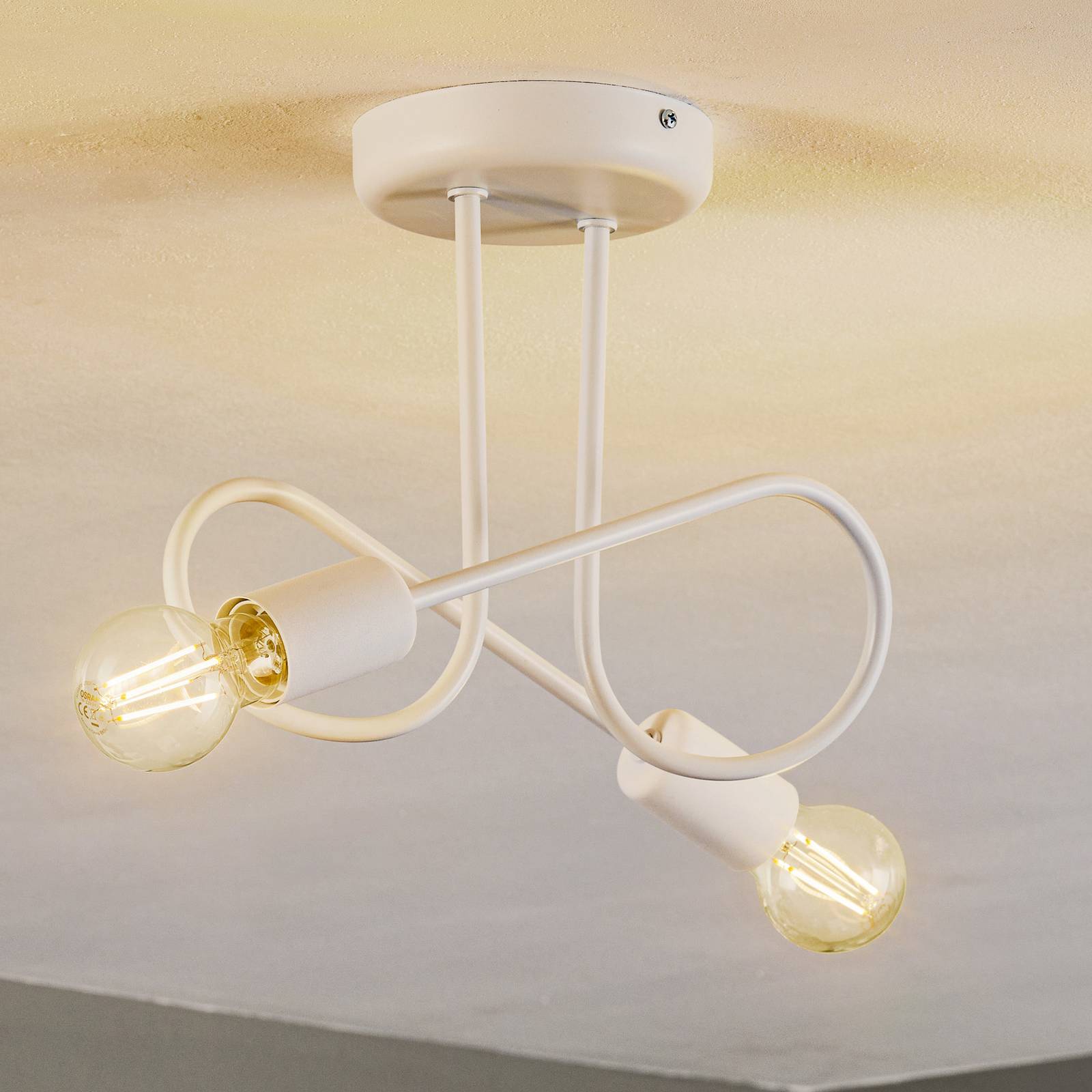 Taklampa Oxford med 2 lampor vit