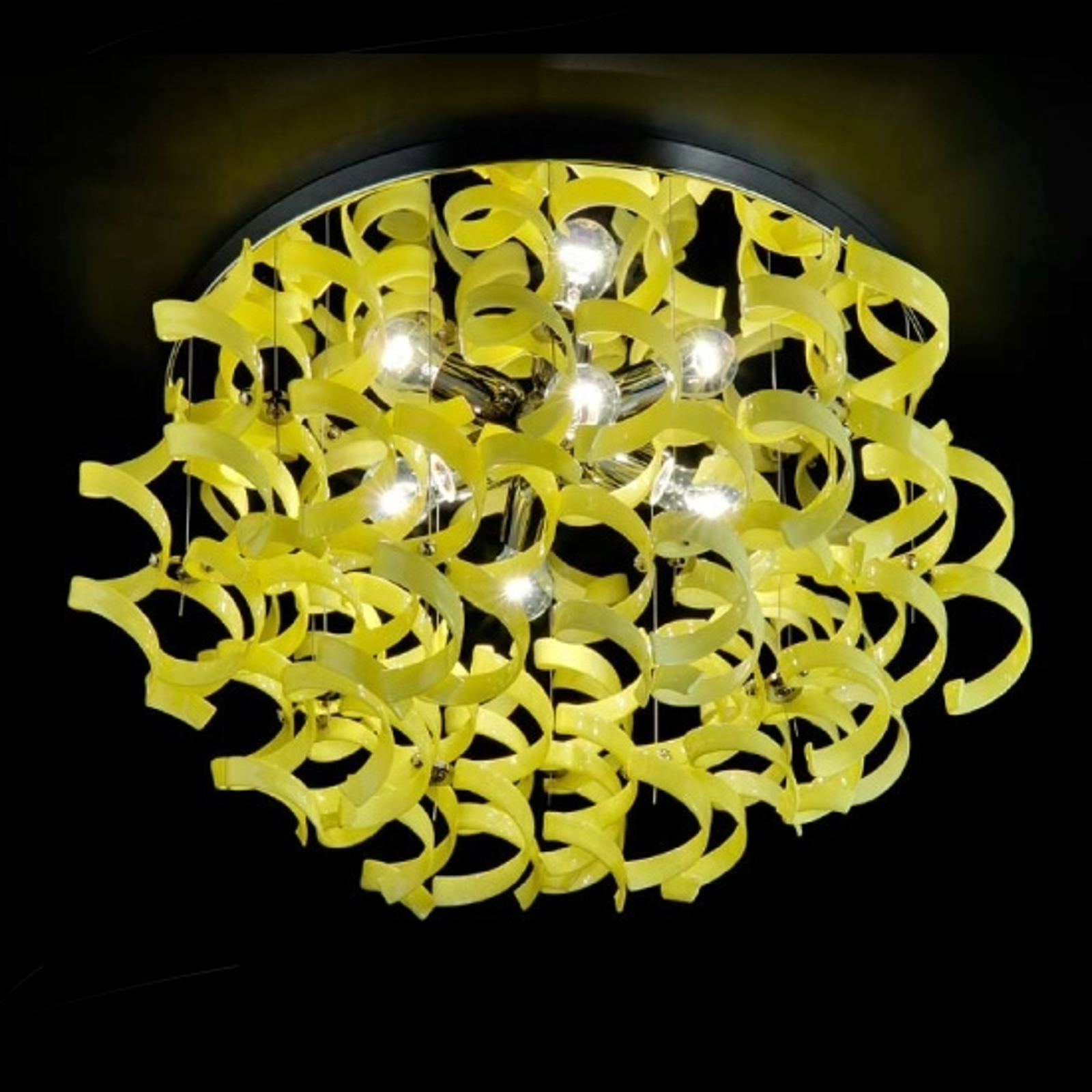 Strålande plafondlampa YELLOW 70 cm Ø