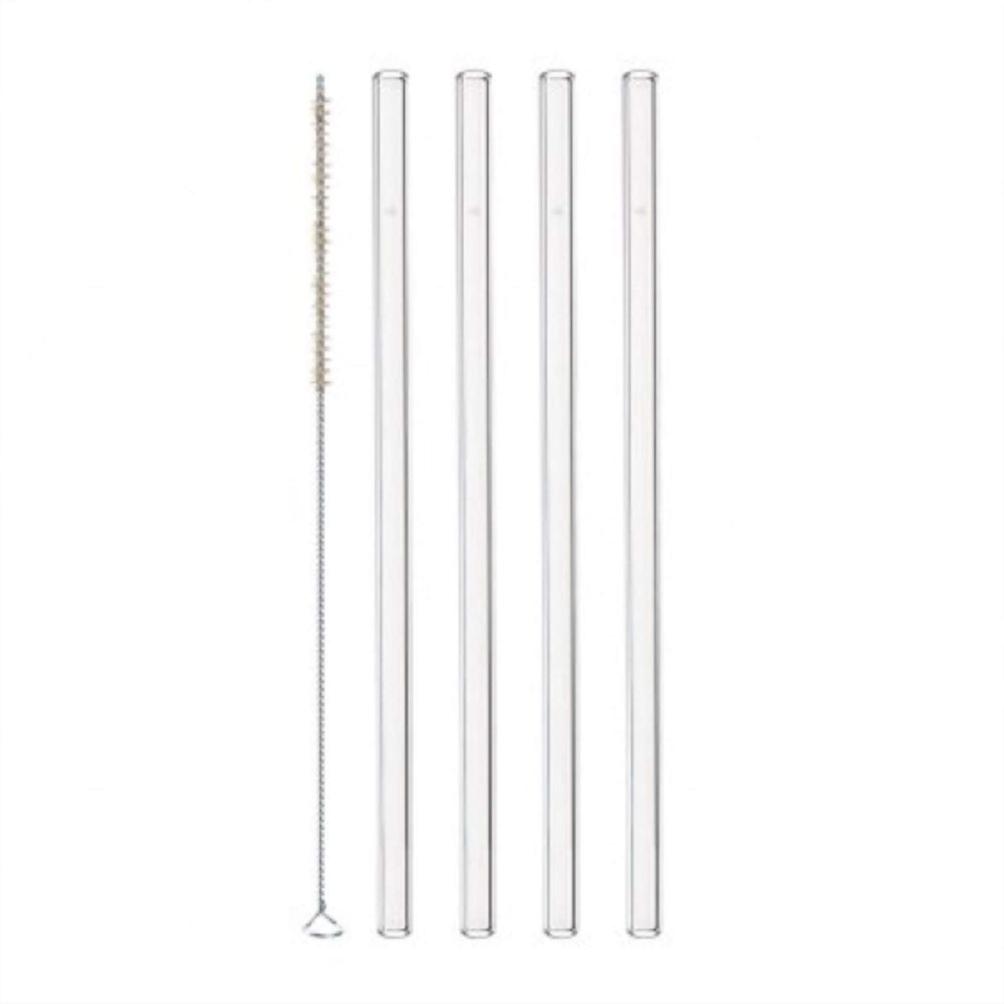 Sugrör Glas 20cm 4-pack + Borste