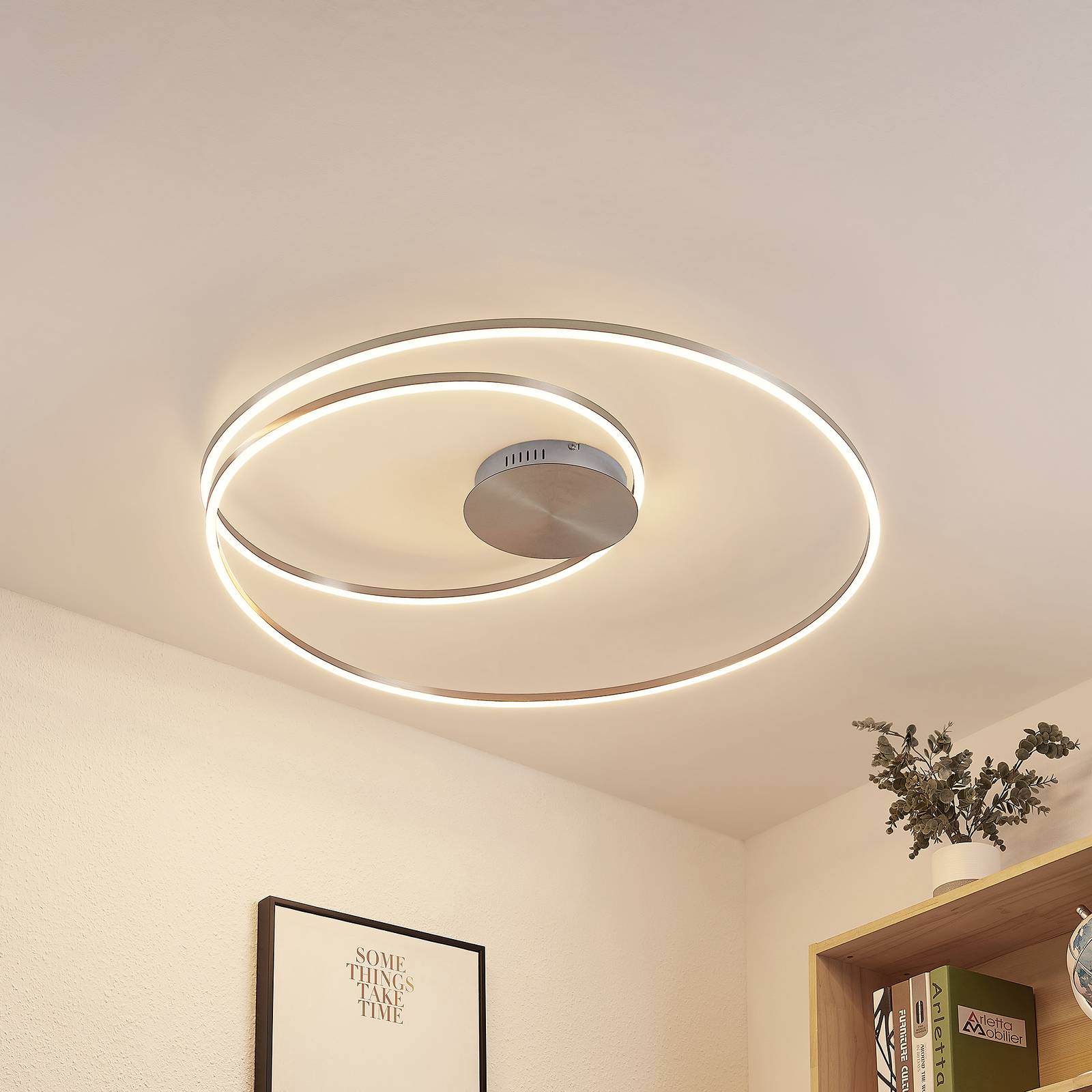 Lindby Imus LED-taklampa, dimbar, Ø 87 cm