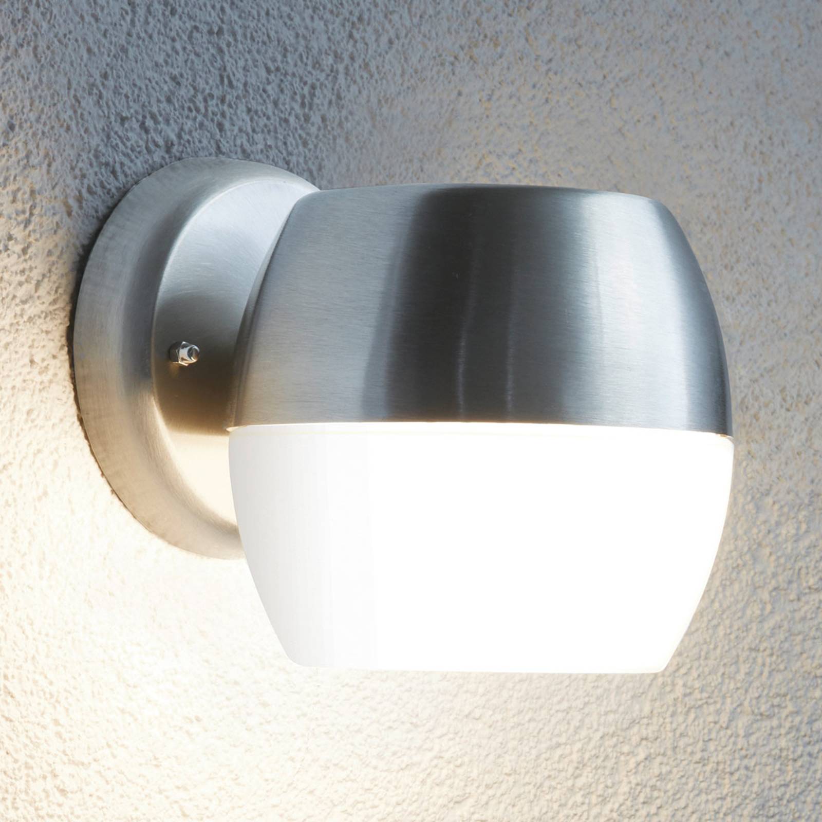 Modern LED-utomhusvägglampa Oncala med glasskärm
