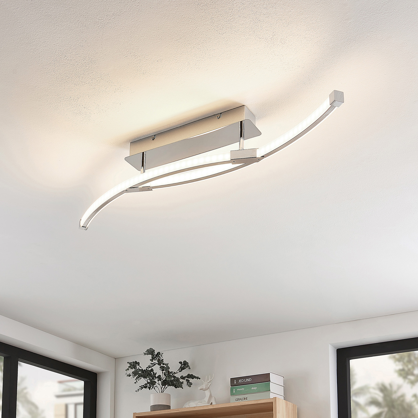 Lindby Rouven LED-taklampa, spiralform, 4 lampor