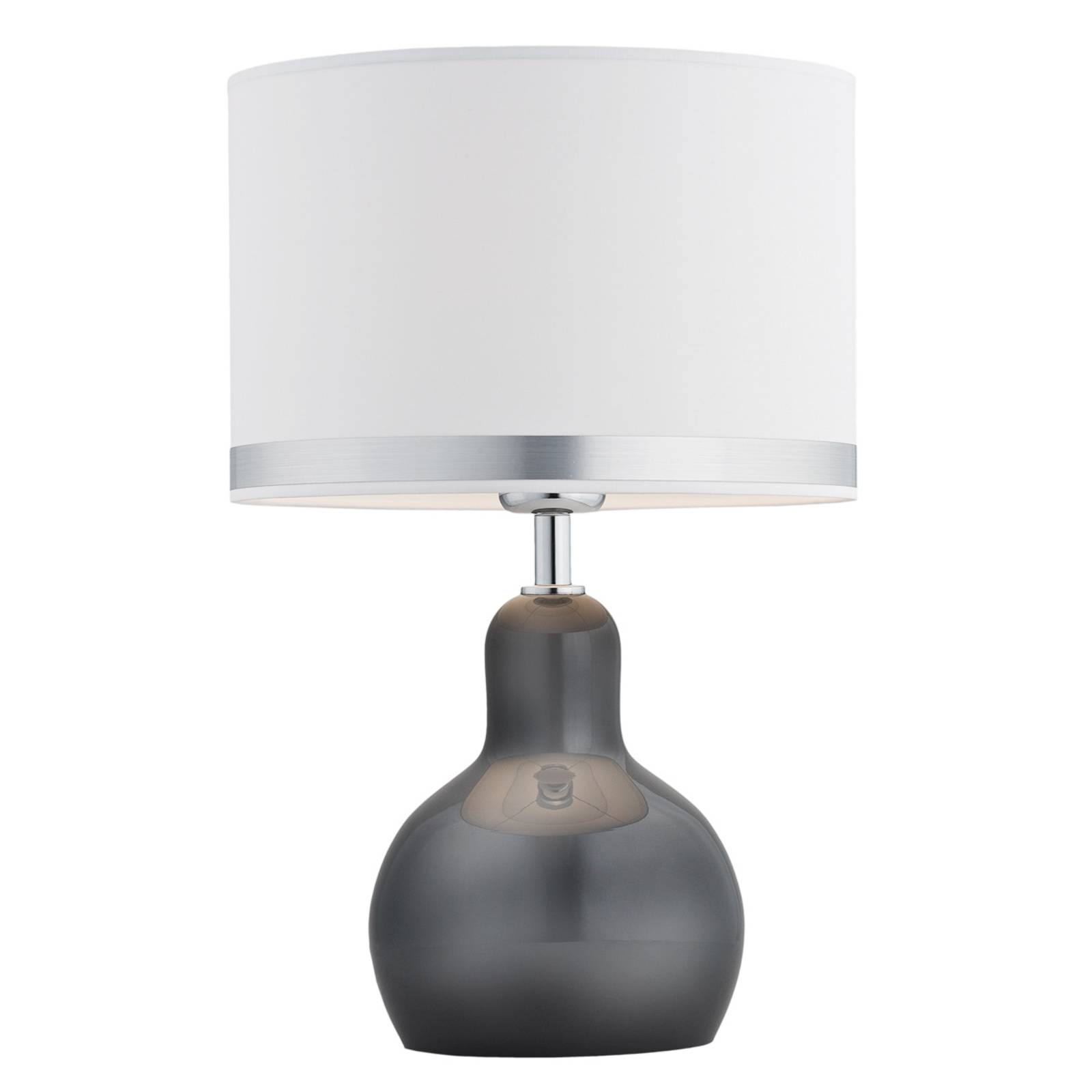 Bordslampa Lona med tygskärm, fot rökgrå