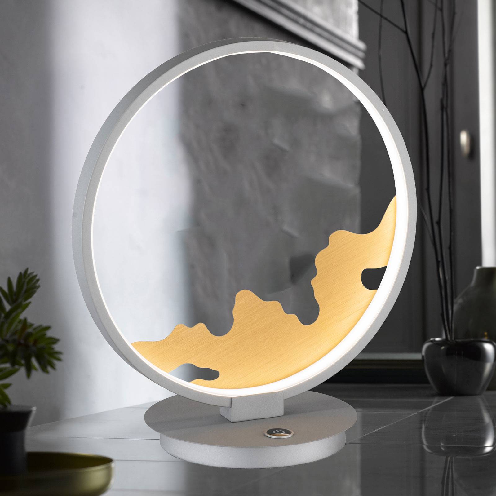 LED-bordslampa Modesto med gulddekoration