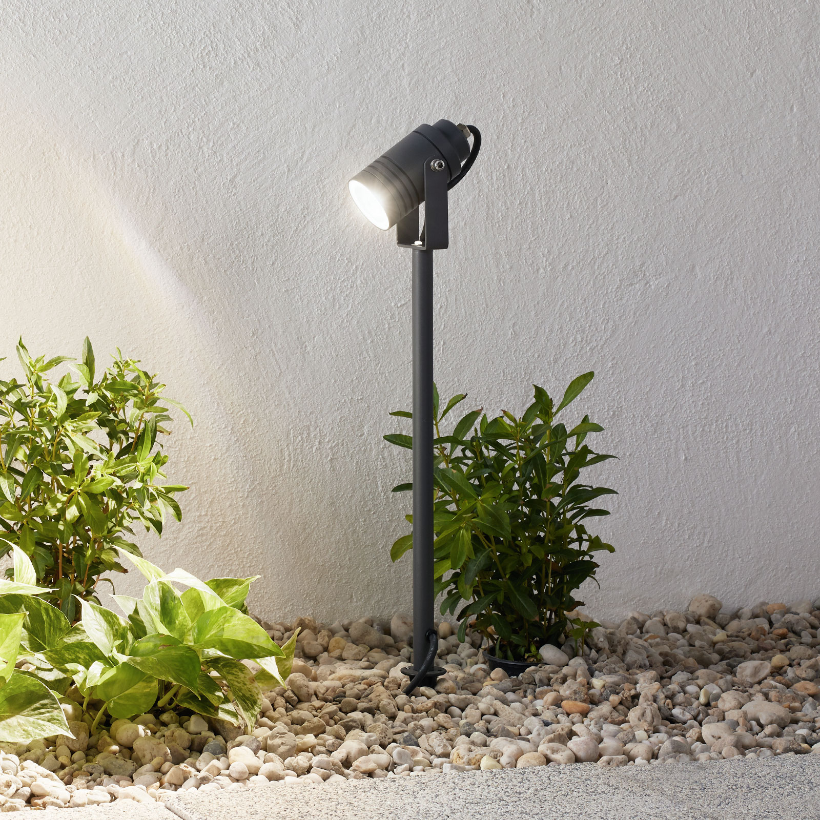 Utomhus spotlampa Galina, markspett, mörkgrå 40cm