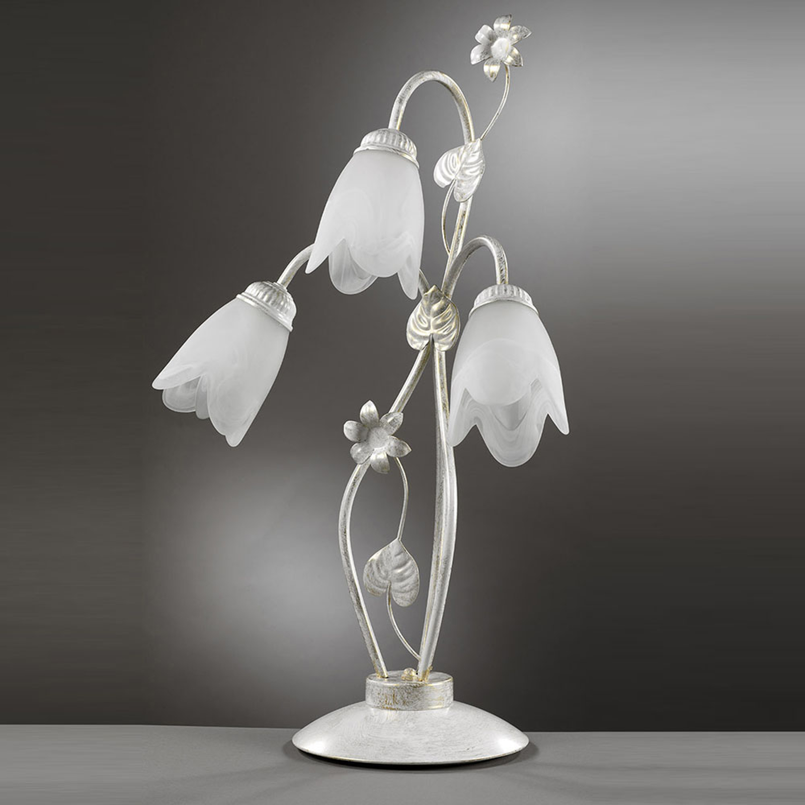 Bordslampa i florentinstil Petunia, 3 lampor