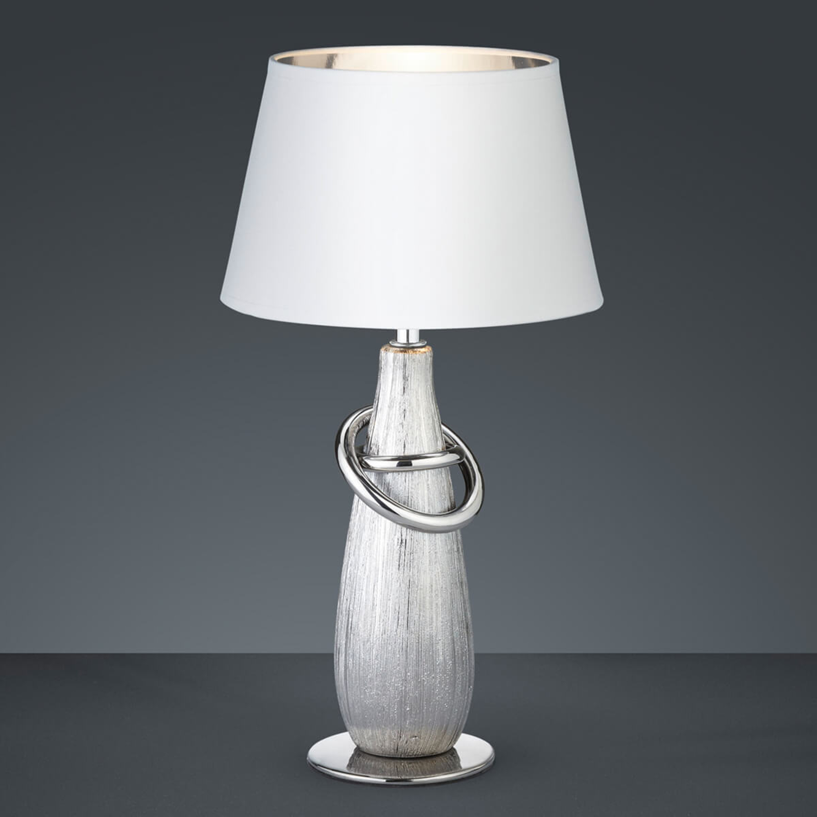 Thebes - bordslampa med keramikfot i silver