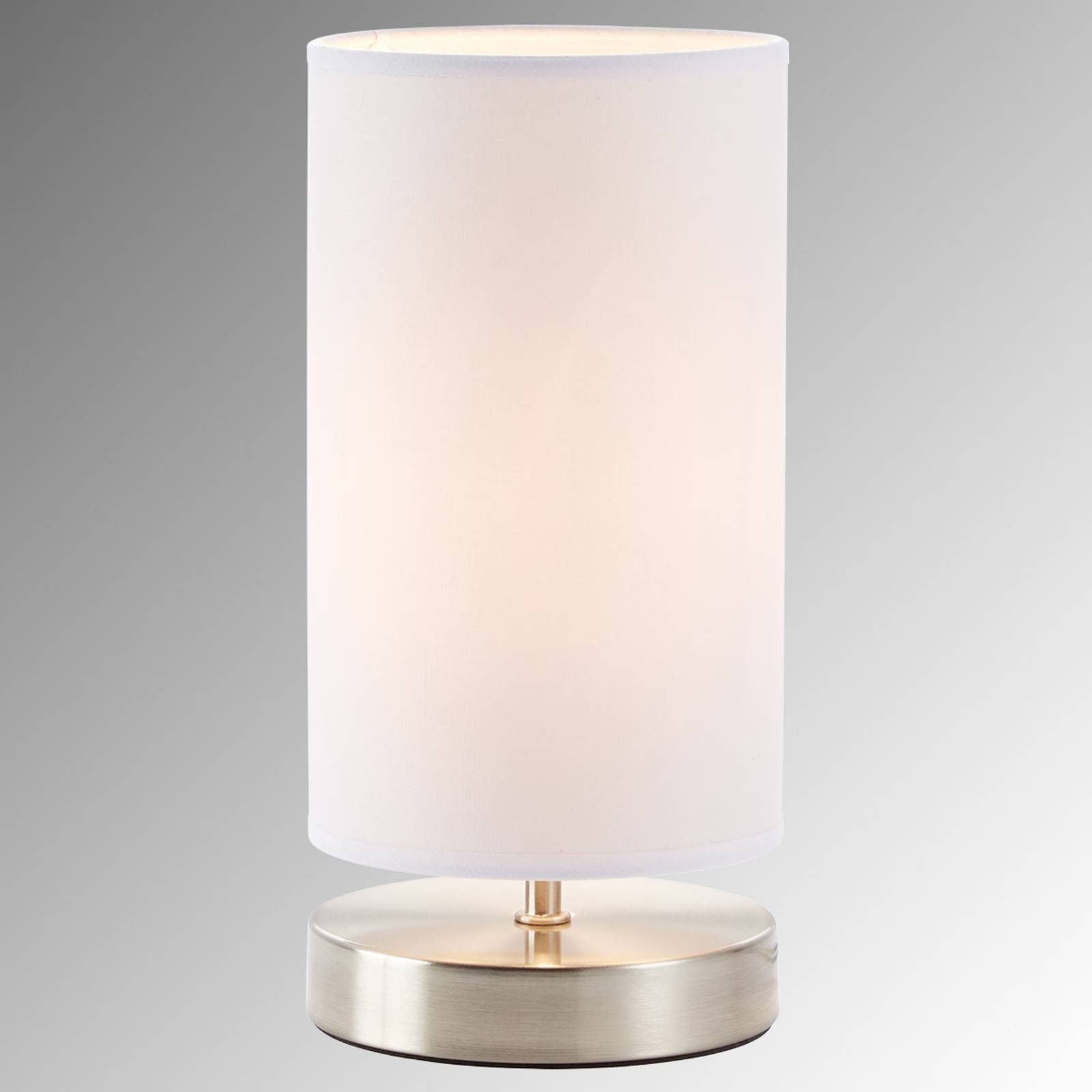 Vit textil-bordslampa Clarie