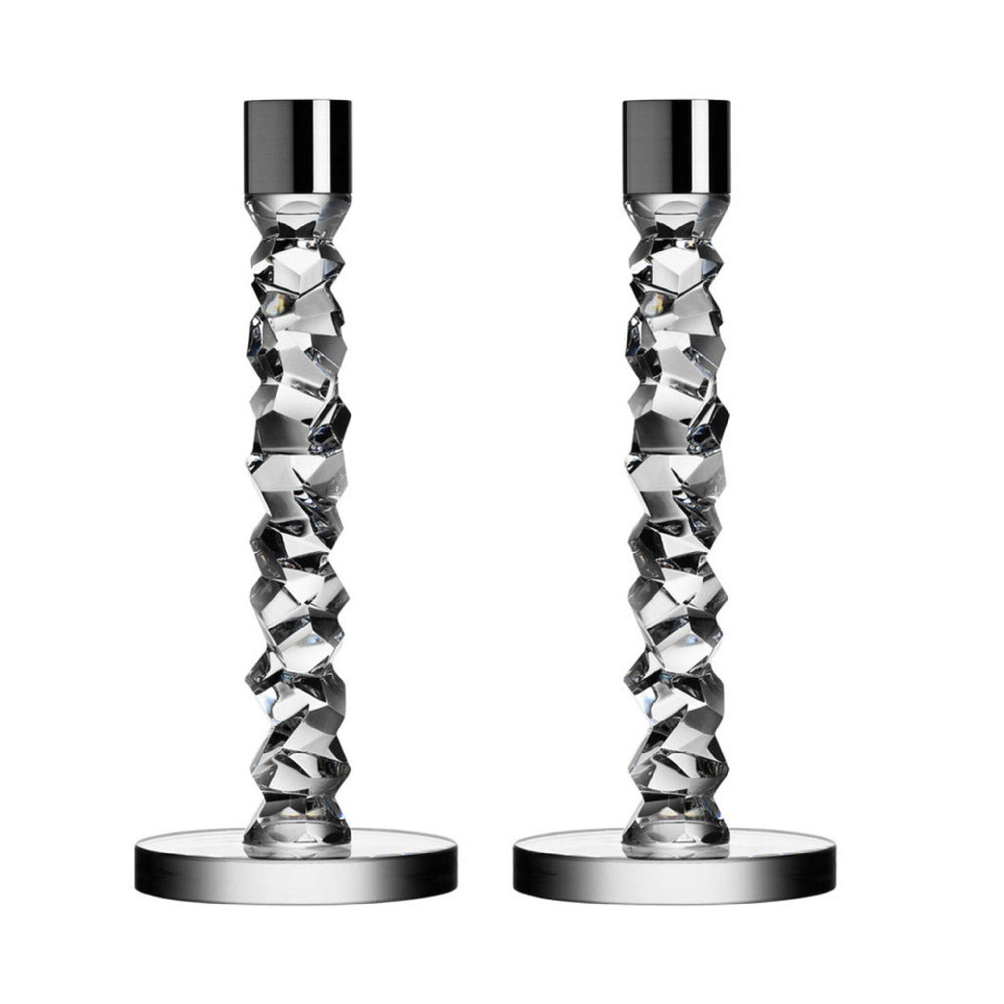 Ljusstakar Carat Stål, 2-pack, 24,2 cm