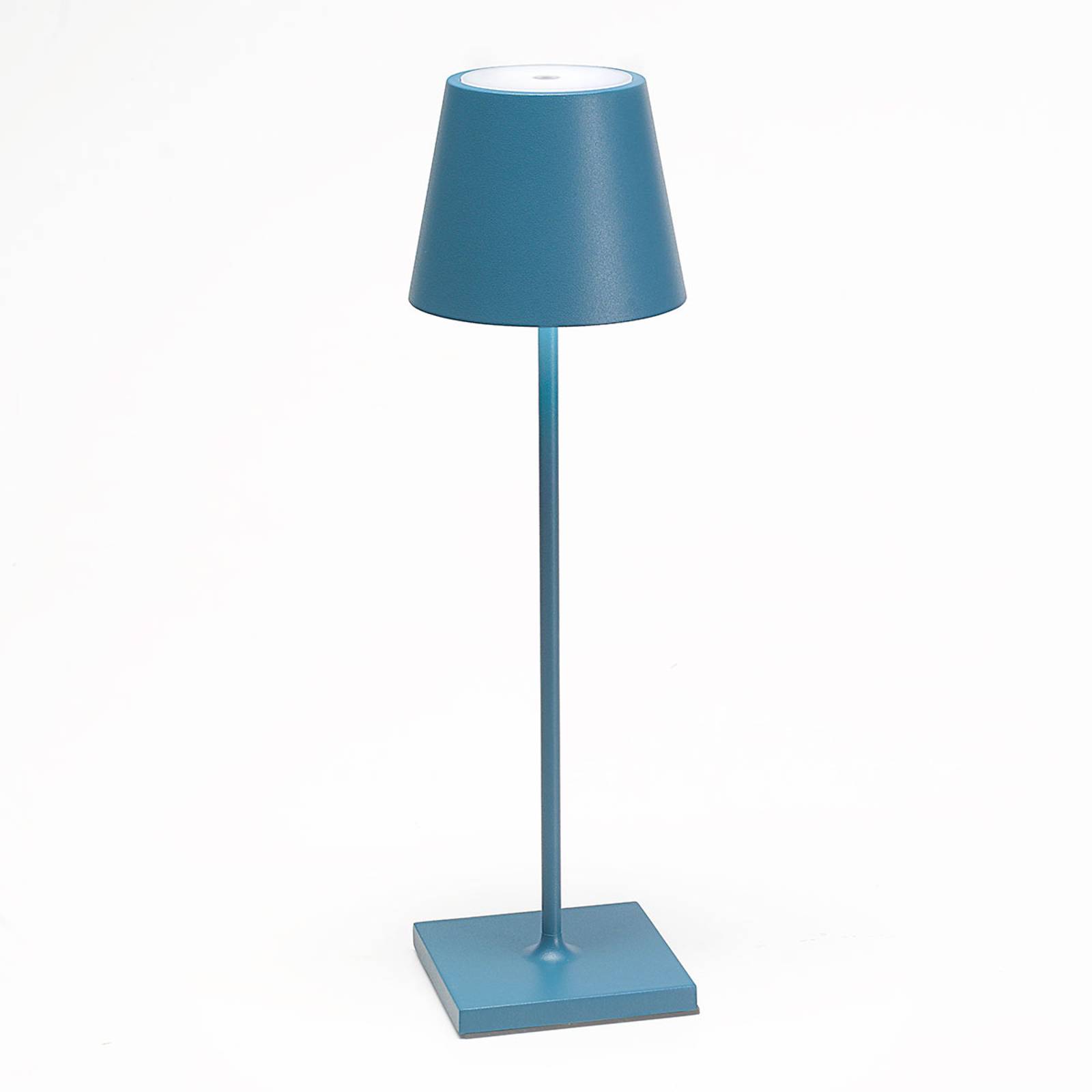 LED-bordslampa Poldina, batteri, portabel, blå