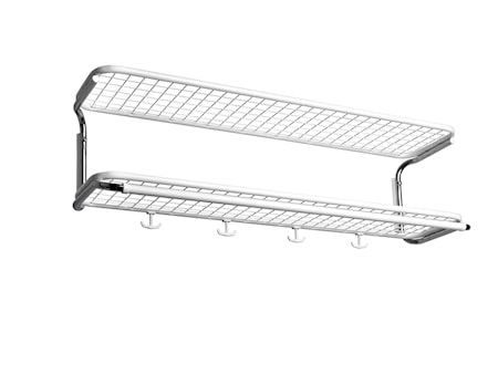 Classic L=1000 mm vit/krom hatthylla dubbel omonterad