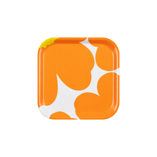 Marimekko Bricka Unikko 60th 20x20 cm orange/gul