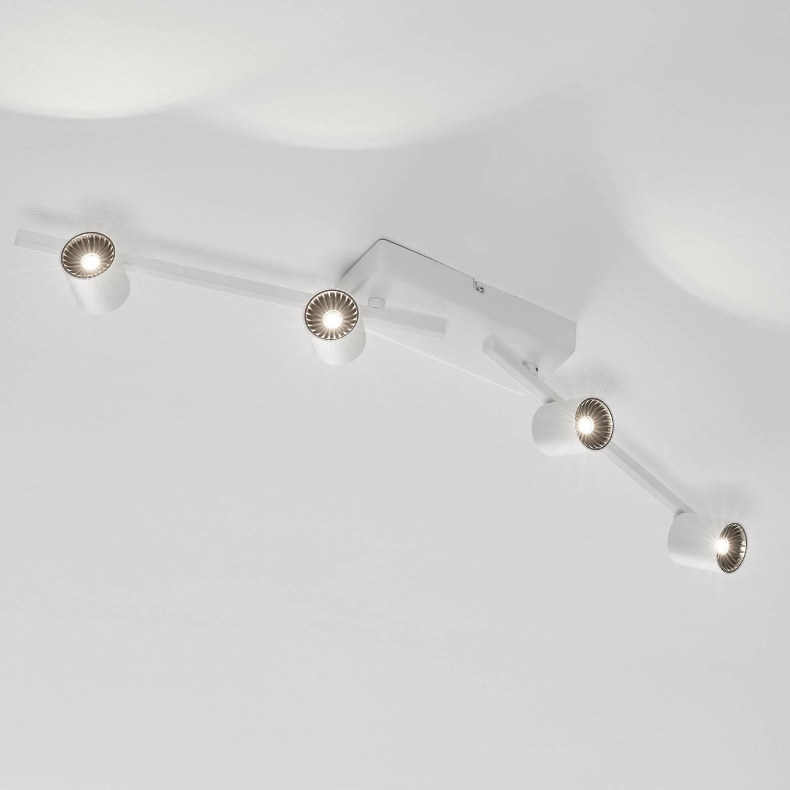 LED-takspotlight Rinik, 4 lampor, lång