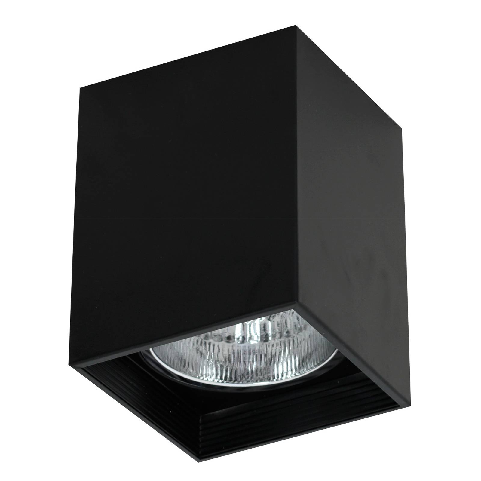 Takspotlight Downlight square svart, bredd 9,2 cm