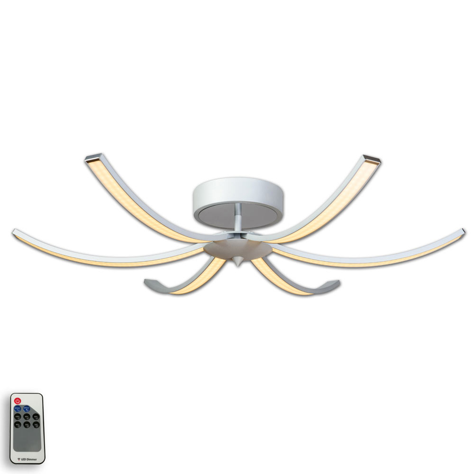 LED-taklampa Umbra 6 lampor 91 cm aluminium