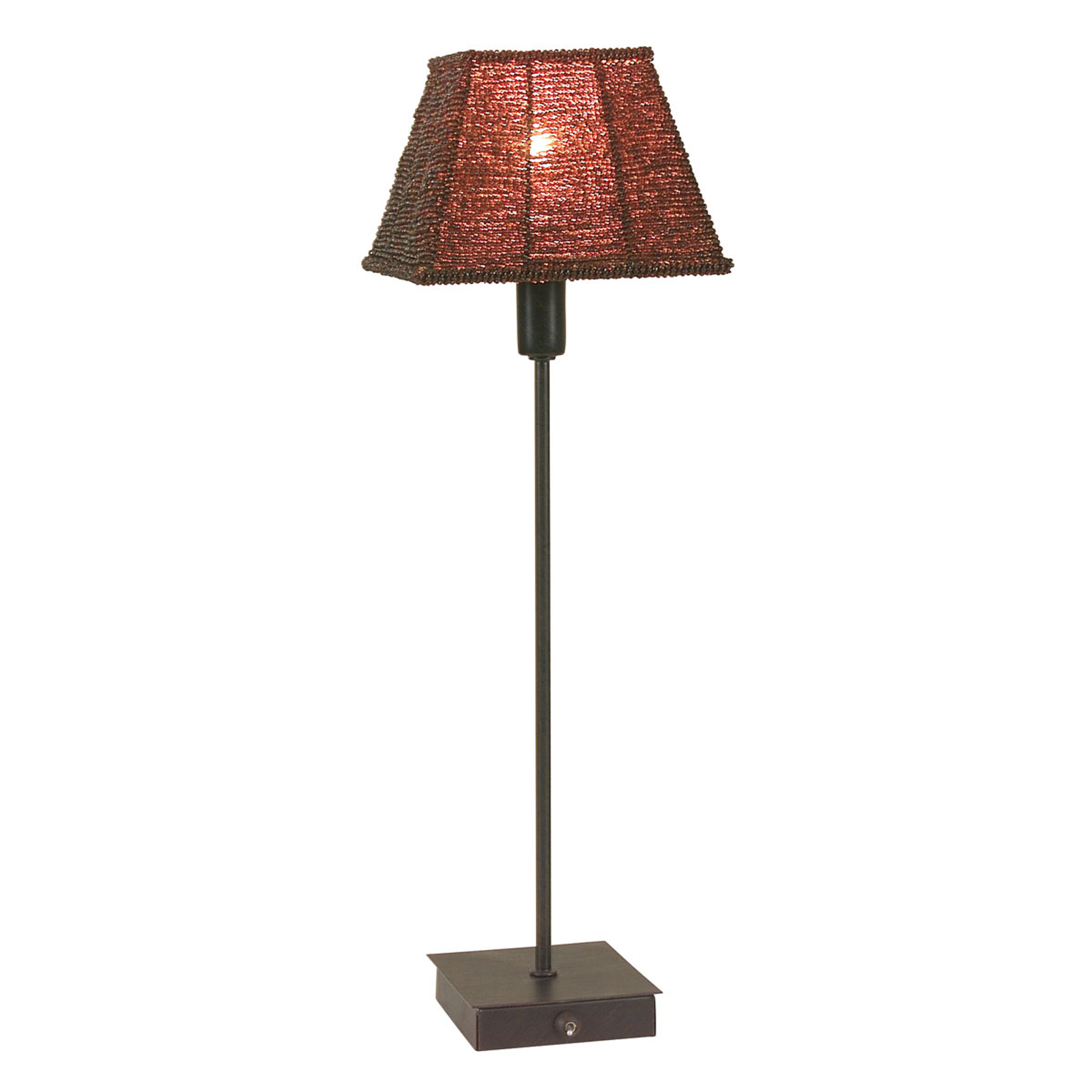 Bordslampa Pearl kvadratisk konstruktion brun