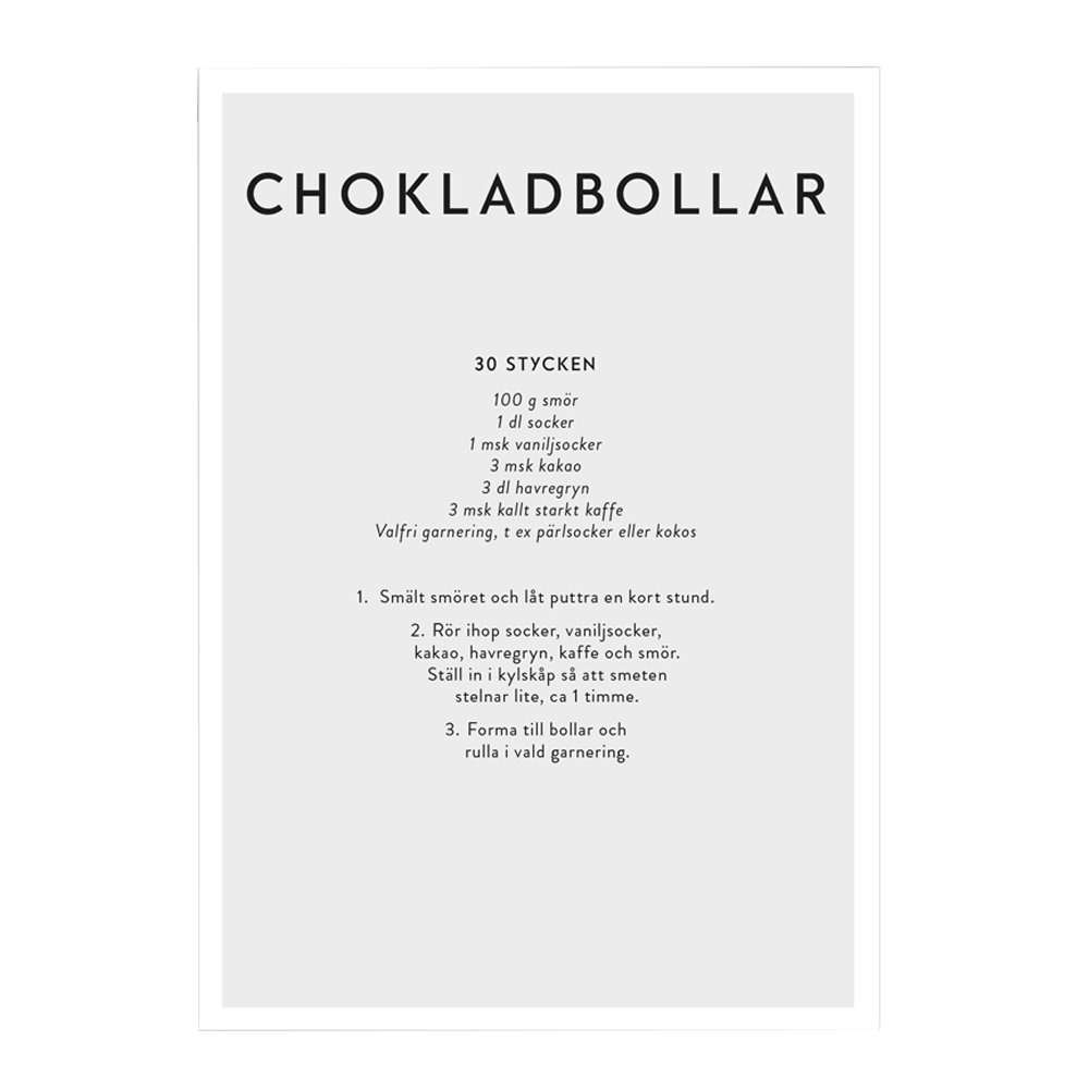 Kunskapstavlan - Poster Mini Print A5 Chokladbollar