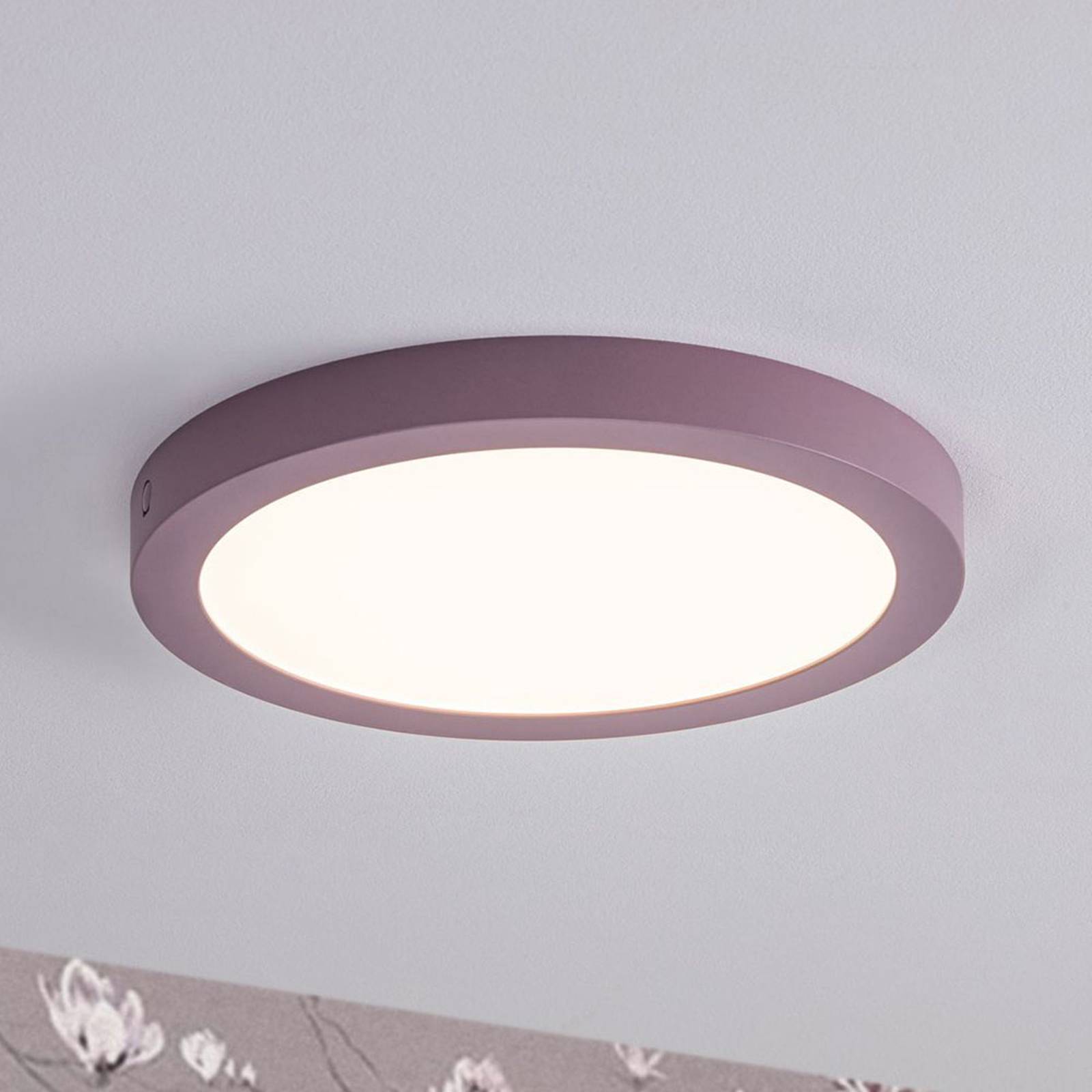 Paulmann LED-panel Abia, rund Ø 30 cm, syren