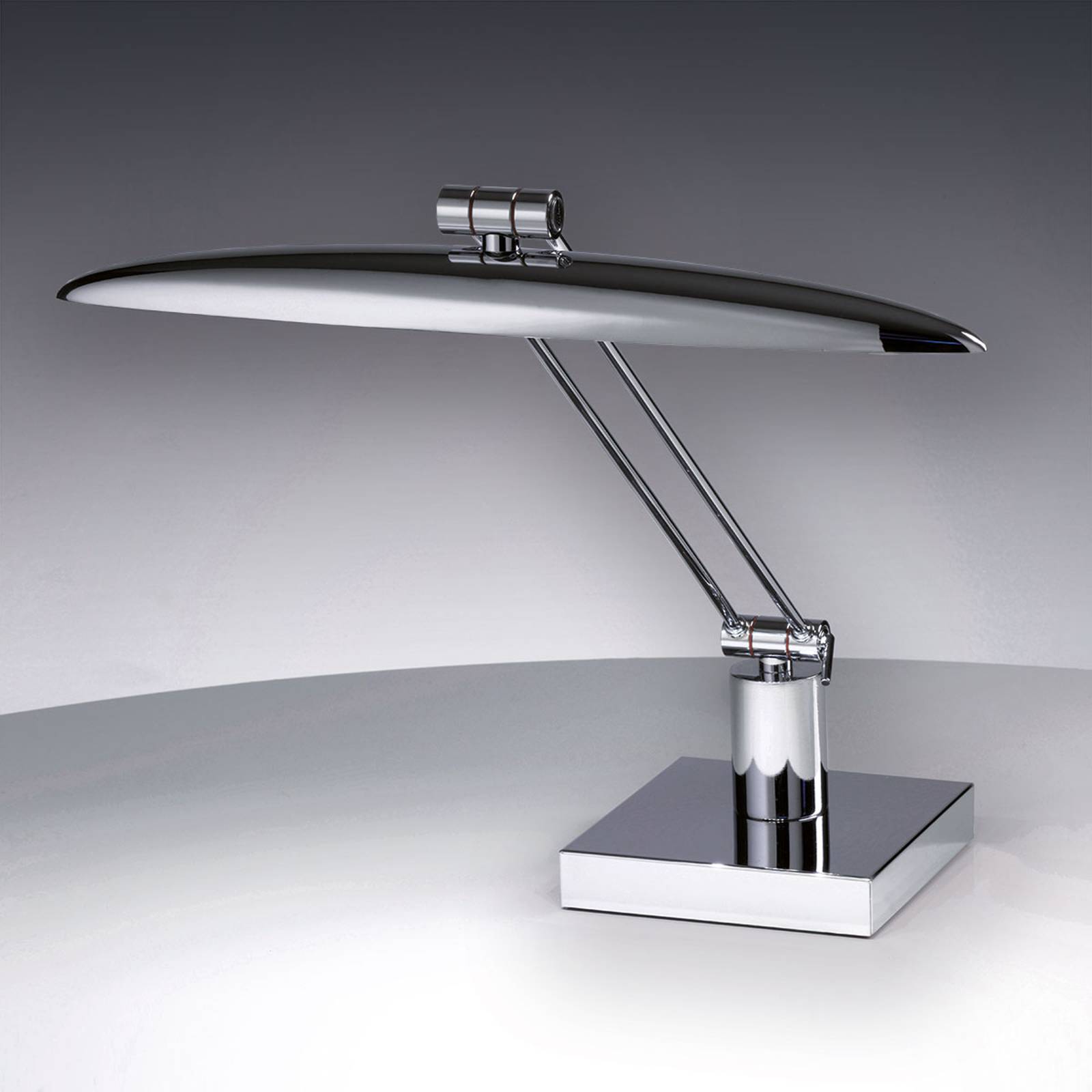 Stilren bordslampa Anabella med LED glänsande krom