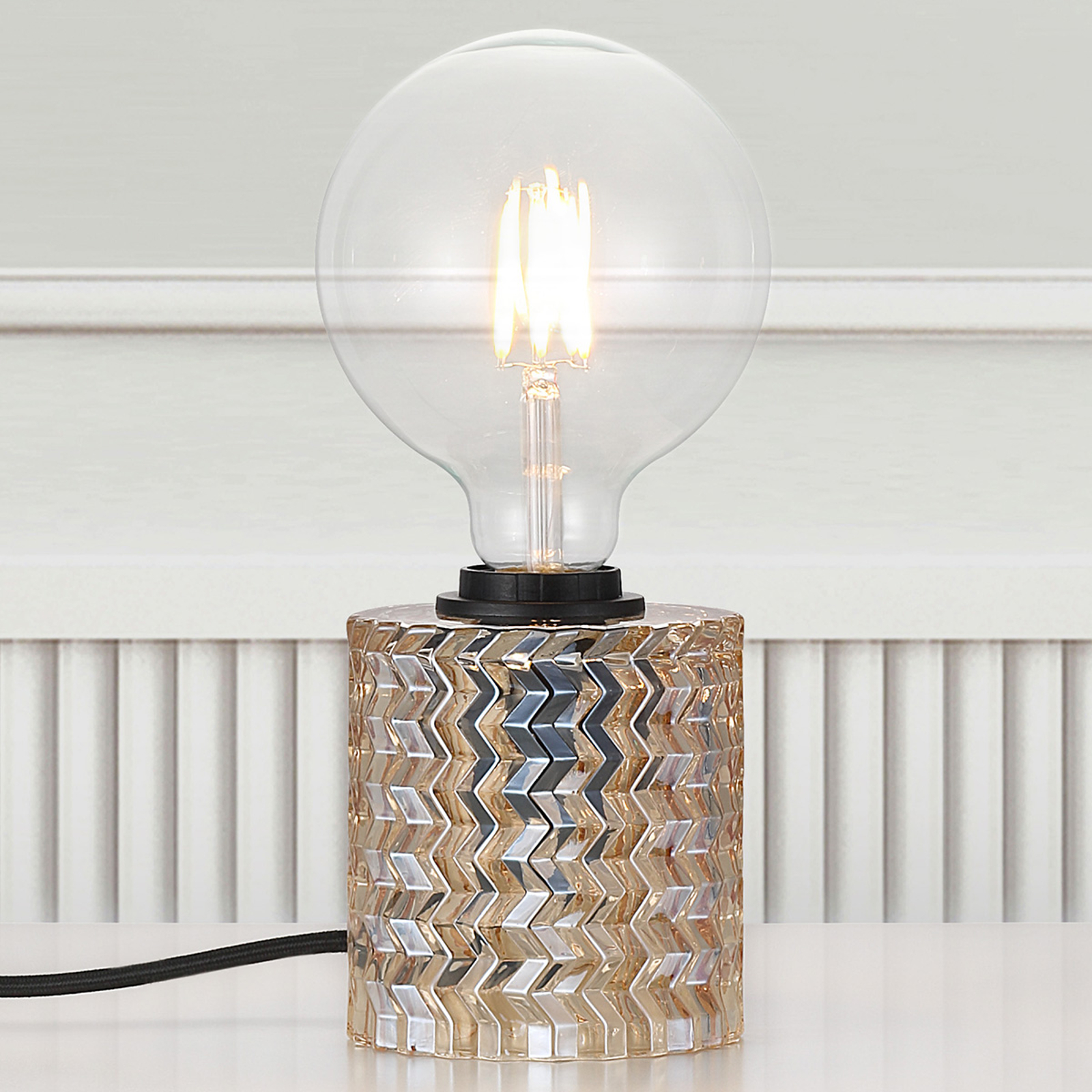 Av glas - bordslampa Hollywood bärnsten