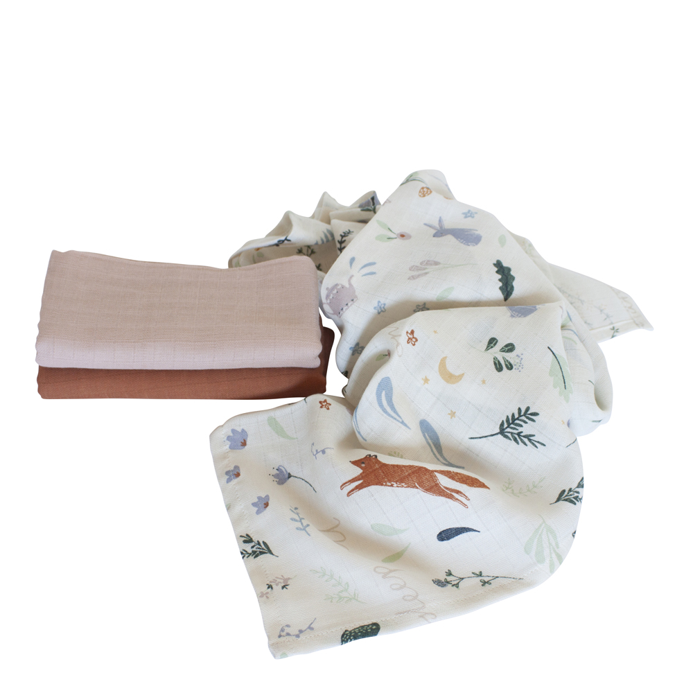 Sebra - Muslinfilt 75x75 cm 3-pack Daydream