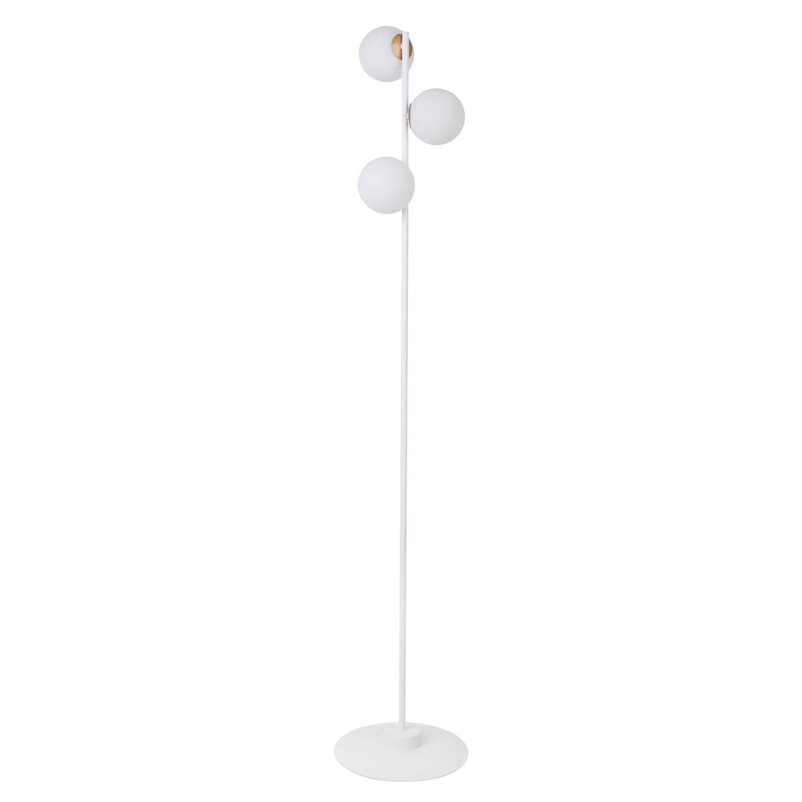 Golvlampa Gama 3 i vitt med tre glaskulor