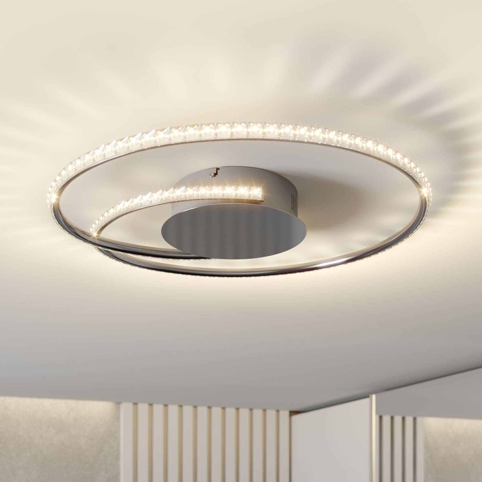 Lindby Joline LED-taklampa, kristall, 45 cm