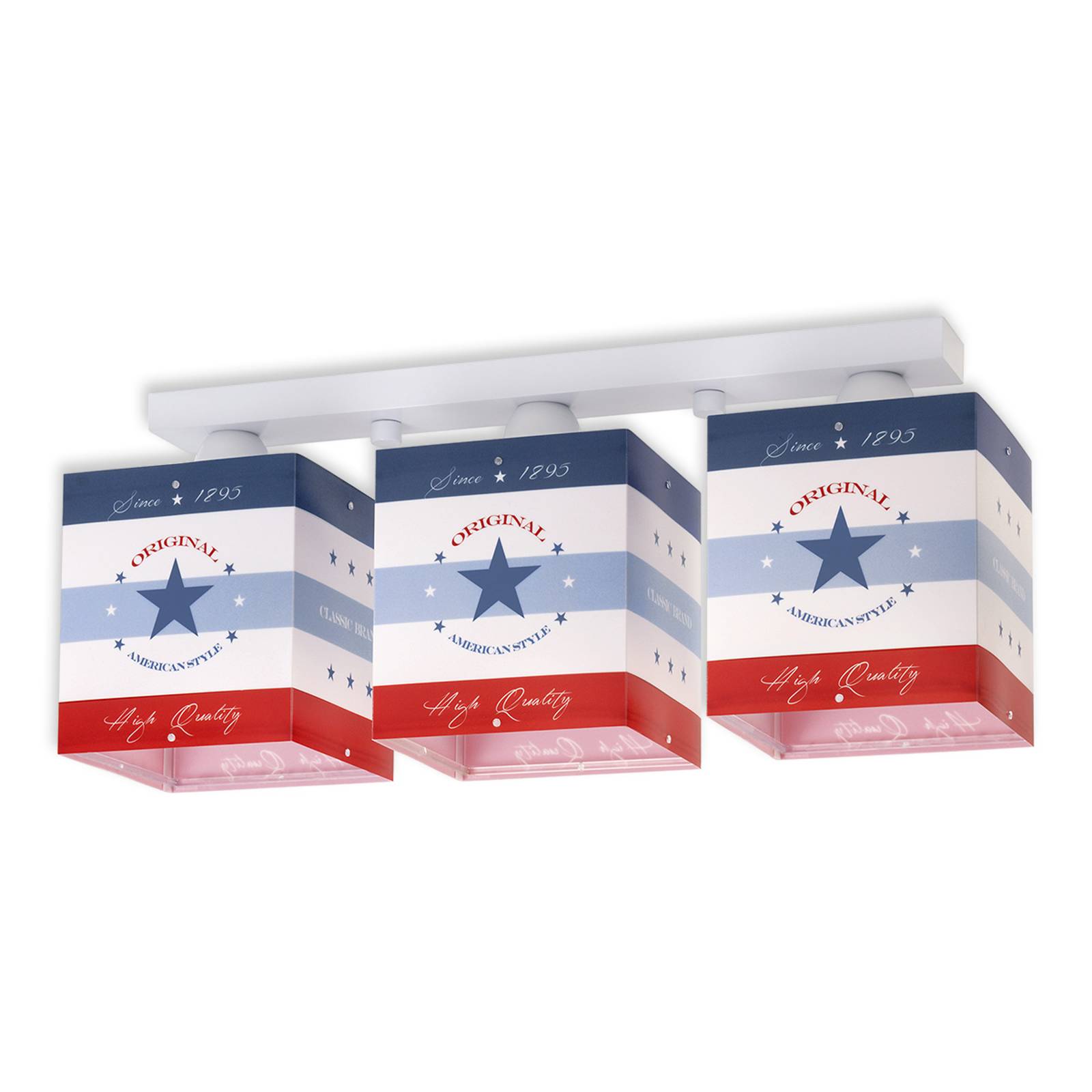 Randig taklampa American Style, 3 lampor