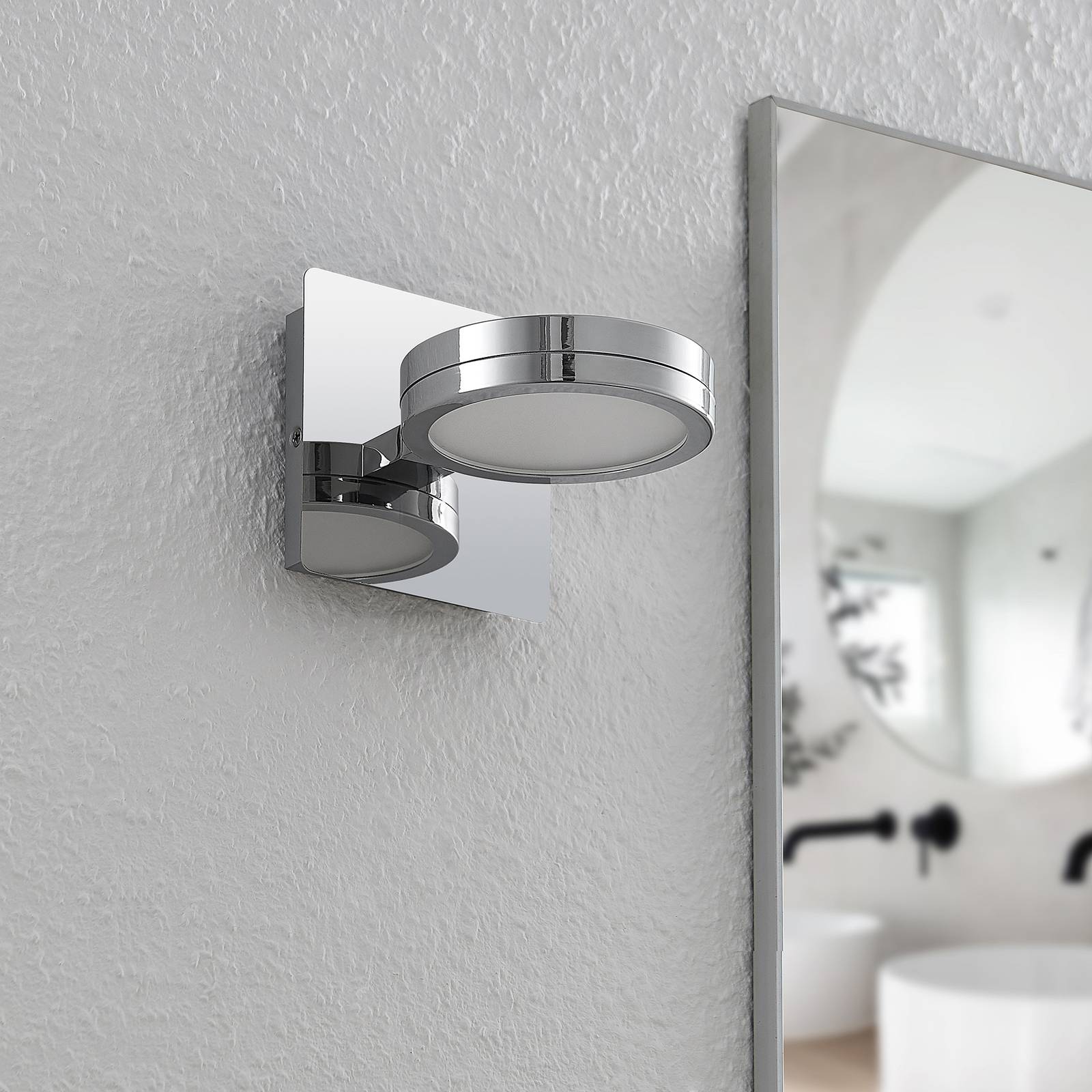 Lindby Skrolla LED-vägglampa för badrum, 1 lampa