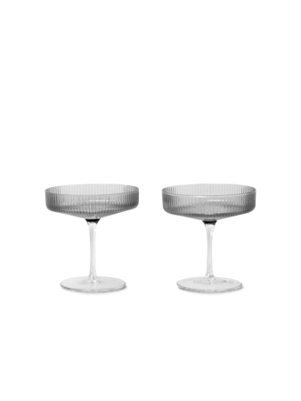 Ripple Champagneglas 2-pack Smoked Grey