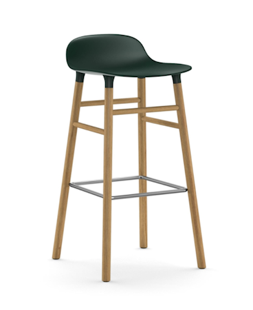 Form Barstol Grön/Ek 75 cm