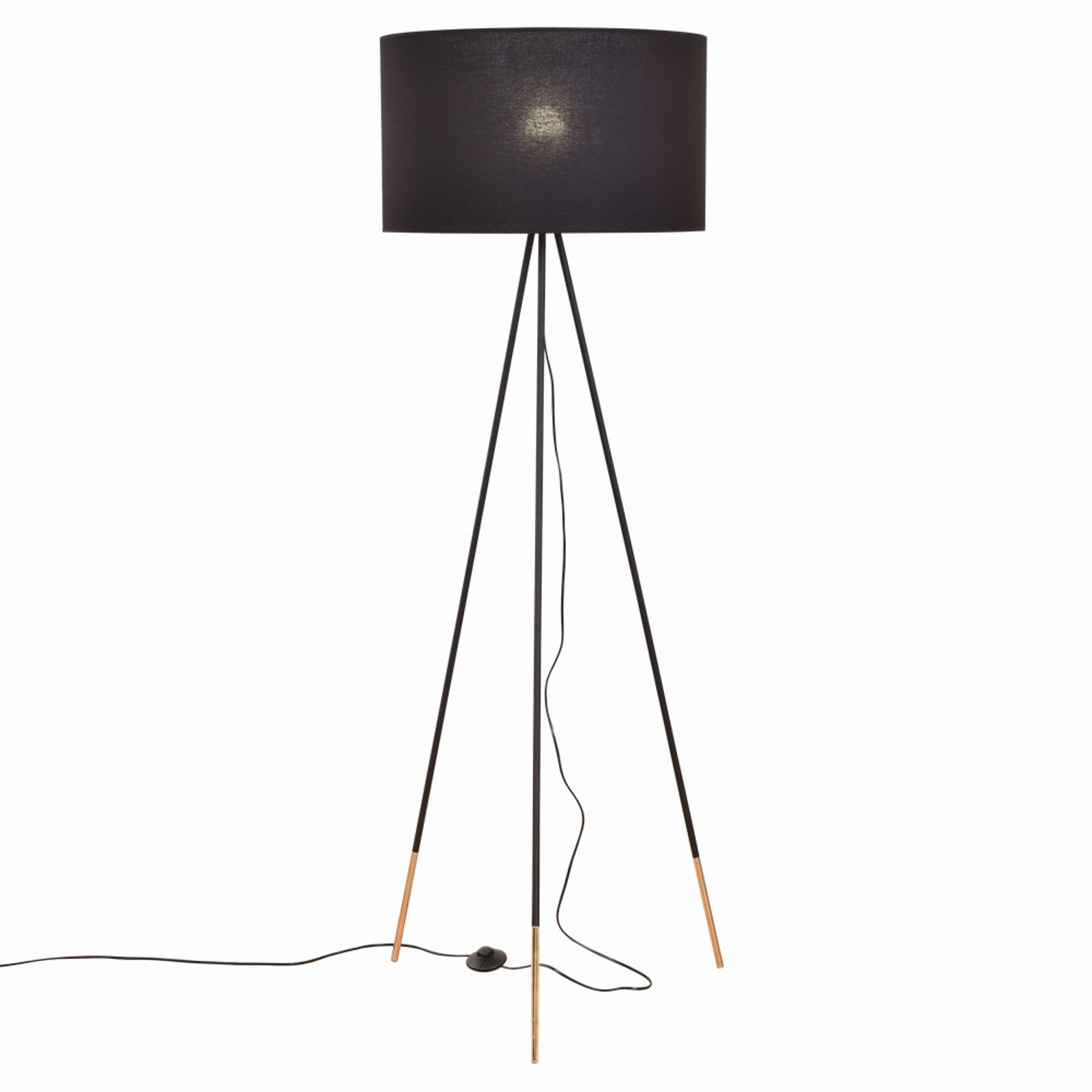 Golvlampa Tago, trebent, svart