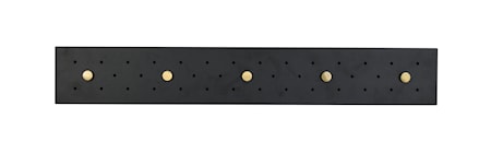 Jersey Klädhängare Svart Metall/guldknopp 80 cm