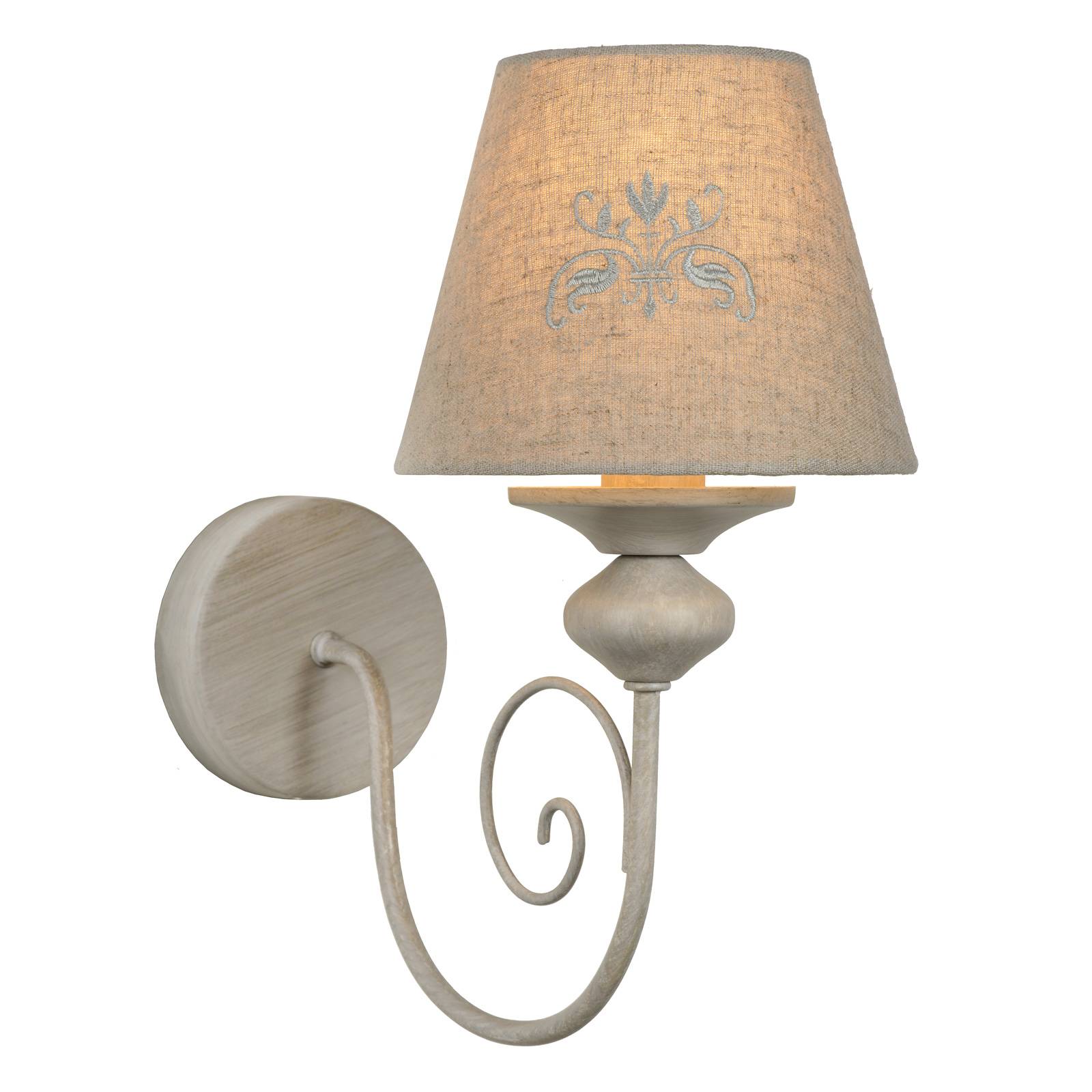 Vägglampa Robin, taupe, med textilskärmar