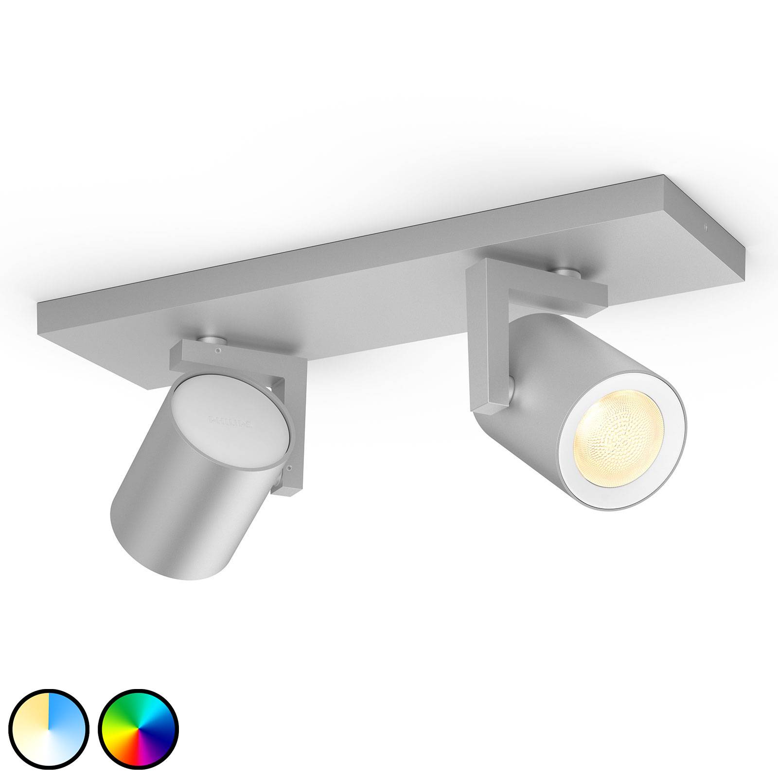 Philips Hue Argenta LED-spotlight, 2 lampor, alu