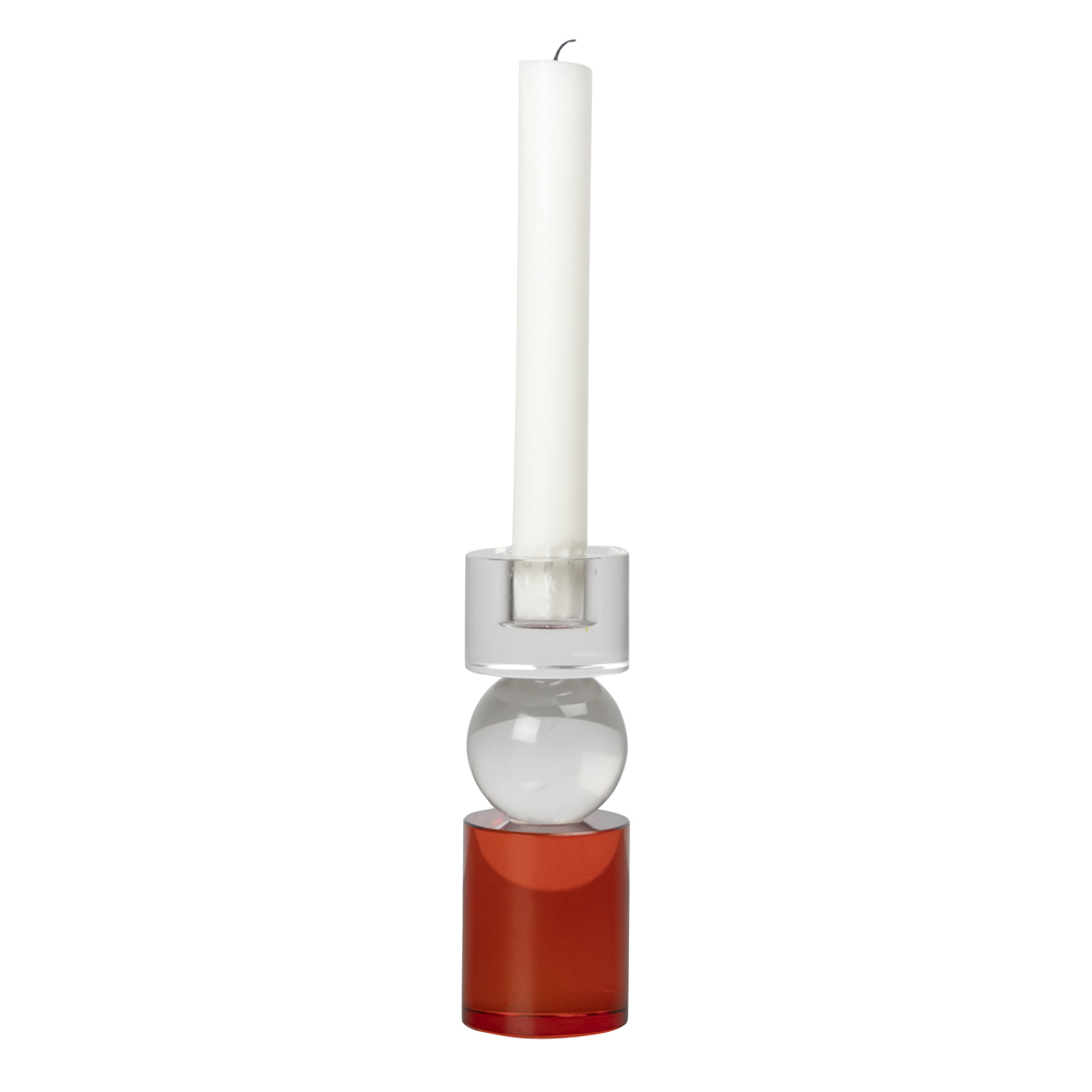 By On - Crystal Ljusstake 5x14 cm Orange/Klar