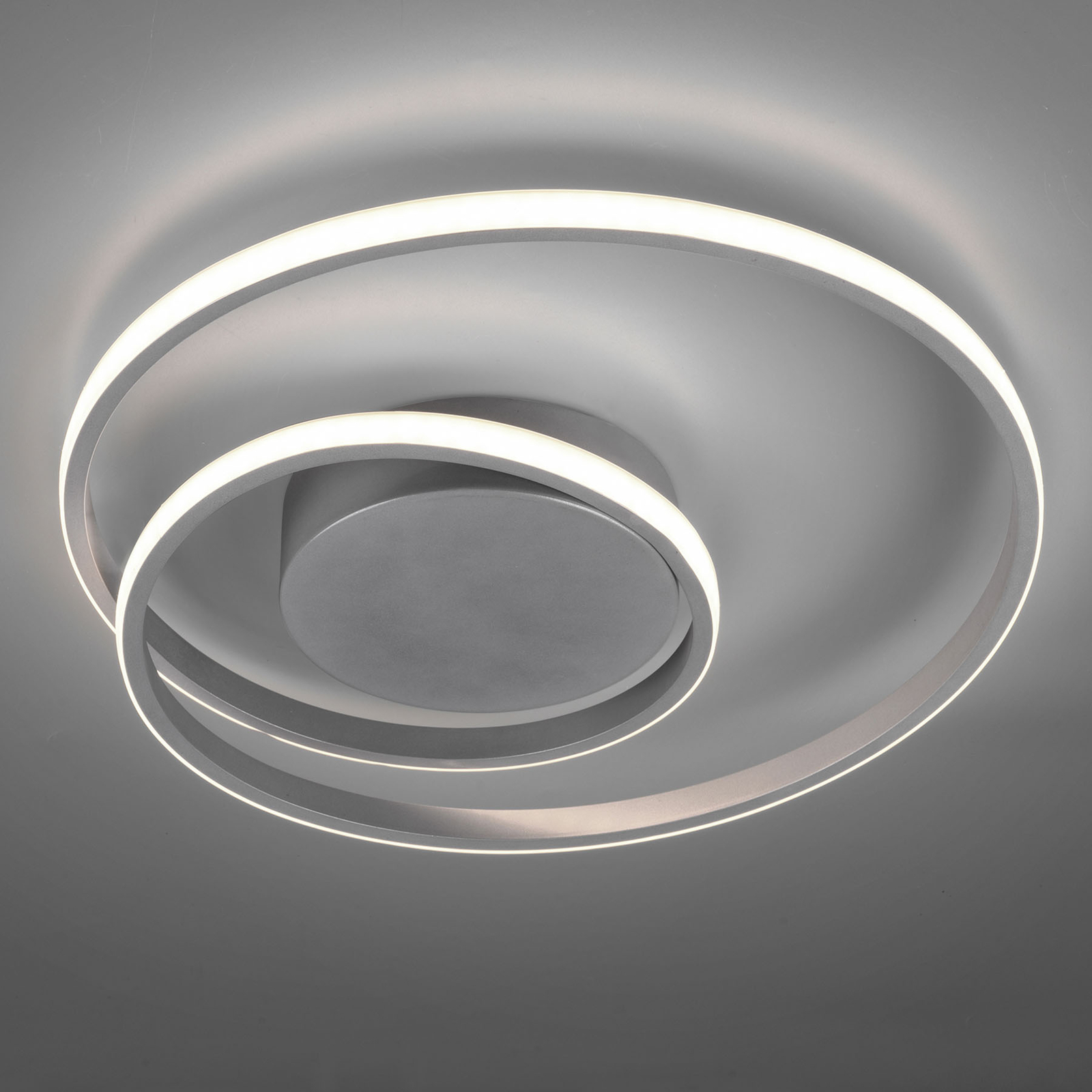 LED-taklampa Zibal, dimbar, titanfärgad